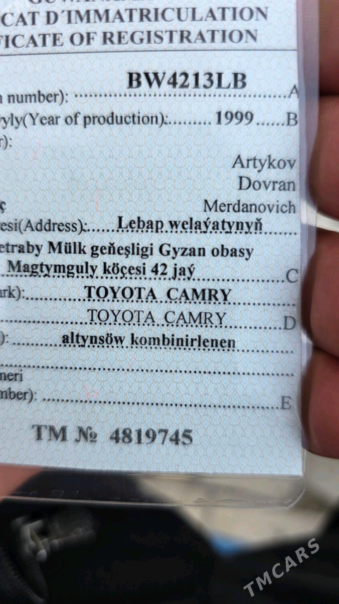 Toyota Camry 1999 - 210 000 TMT - Türkmenabat - img 10