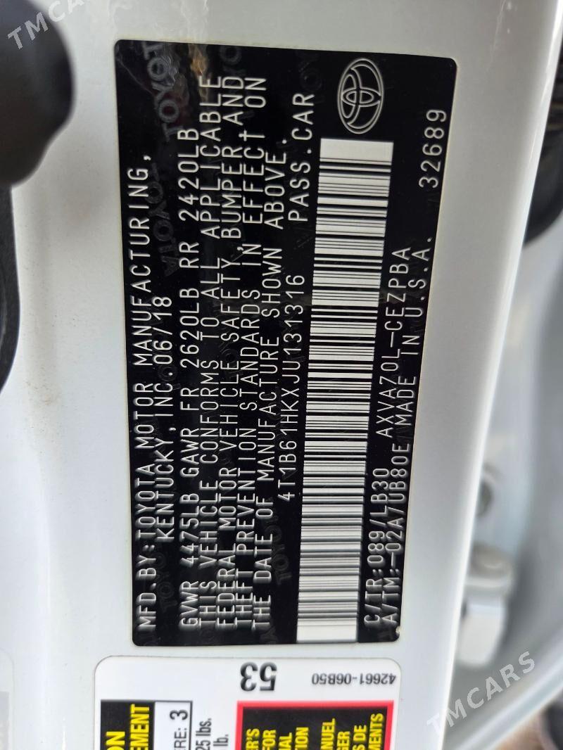 Toyota Camry 2018 - 345 000 TMT - Ашхабад - img 2