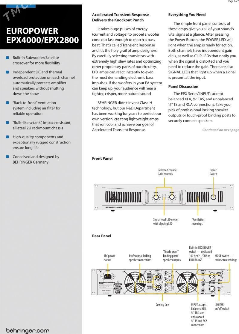 Behringer 2800 kanes - Kerki - img 1
