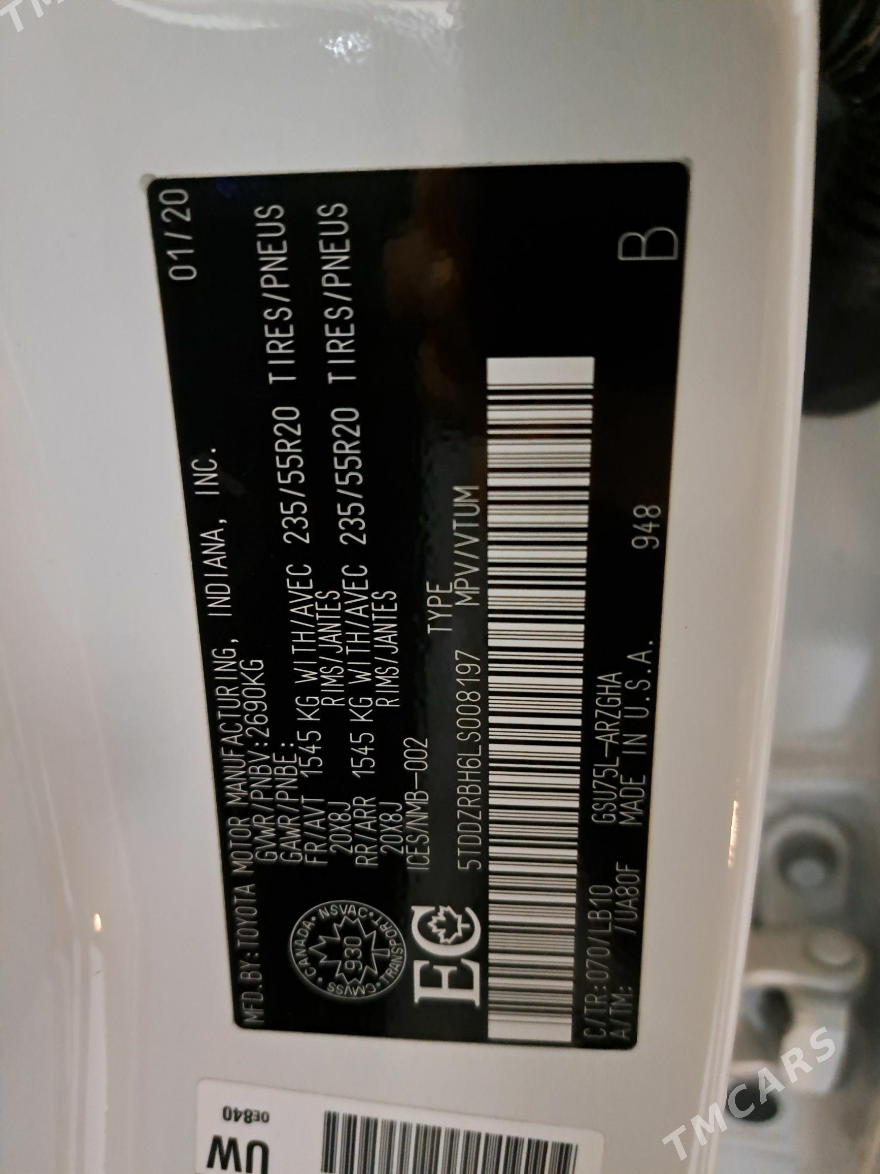 Toyota Highlander 2020 - 770 000 TMT - Aşgabat - img 10