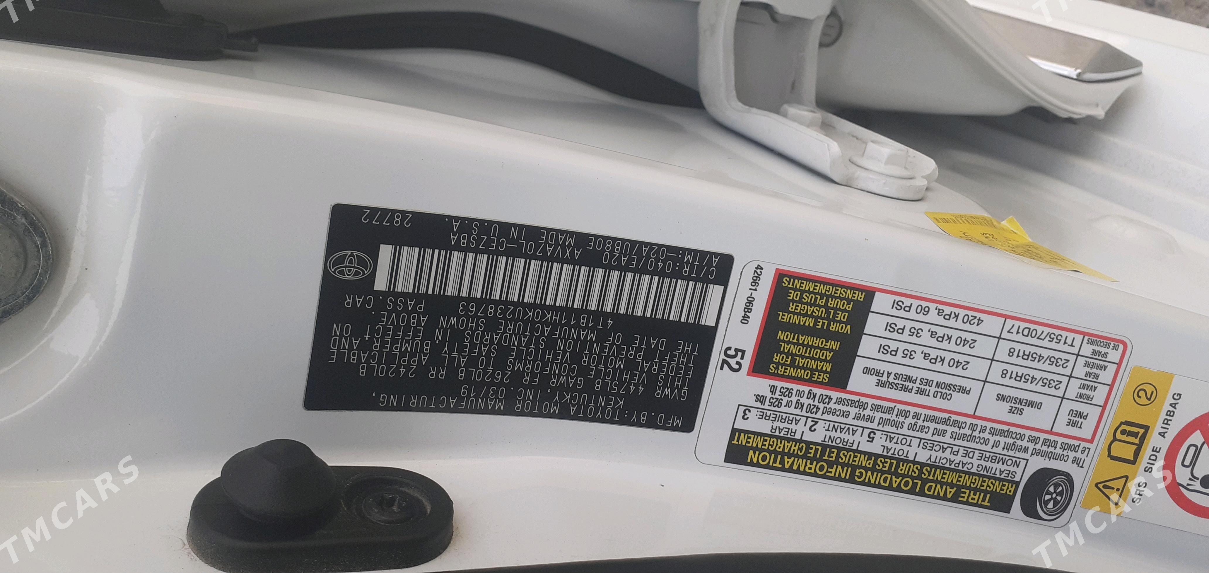 Toyota Camry 2019 - 285 000 TMT - Mary - img 1