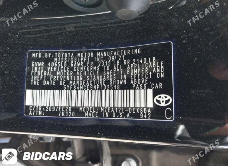 Toyota Corolla 2022 - 205 000 TMT - Ашхабад - img 6