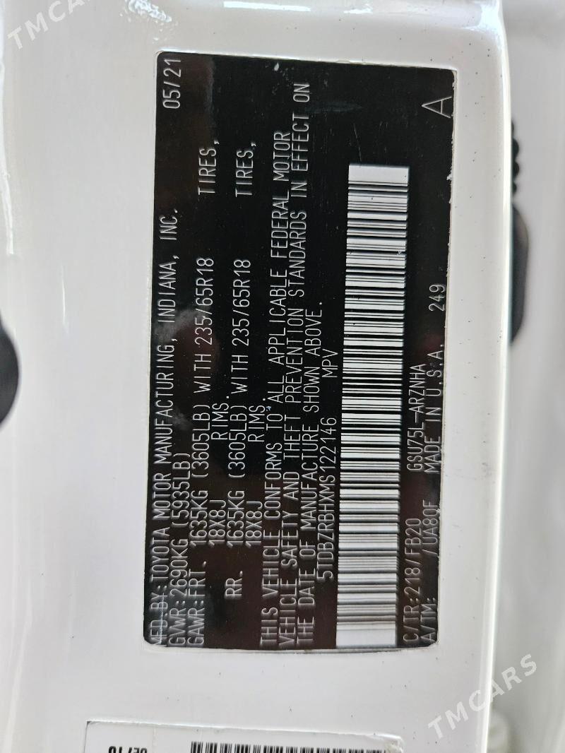 Toyota Highlander 2021 - 442 000 TMT - Мары - img 3