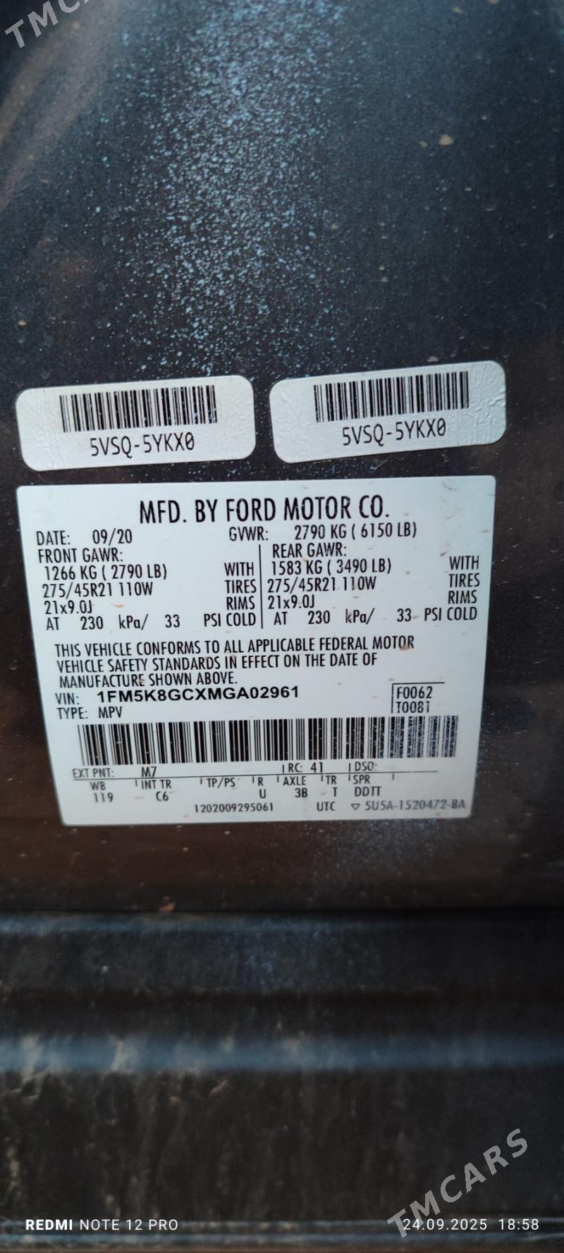 Ford Explorer 2020 - 365 000 TMT - Aşgabat - img 2