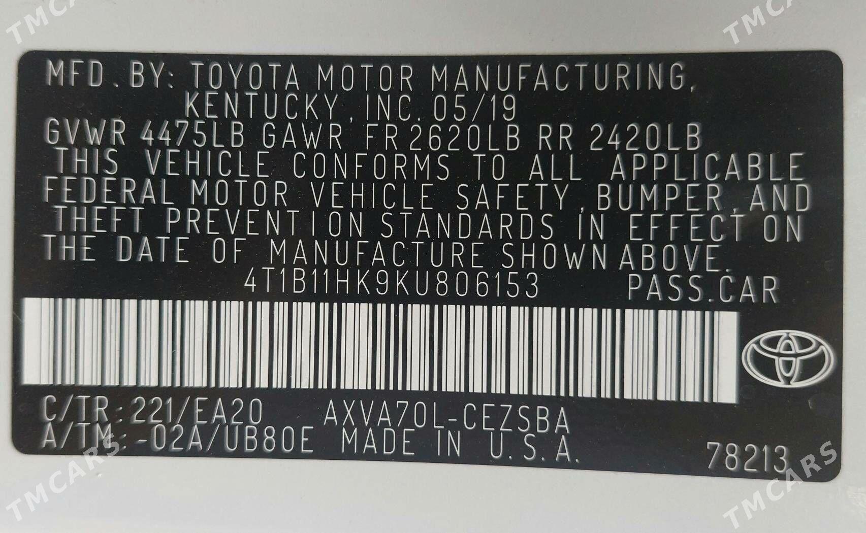 Toyota Camry 2019 - 323 000 TMT - Aşgabat - img 8