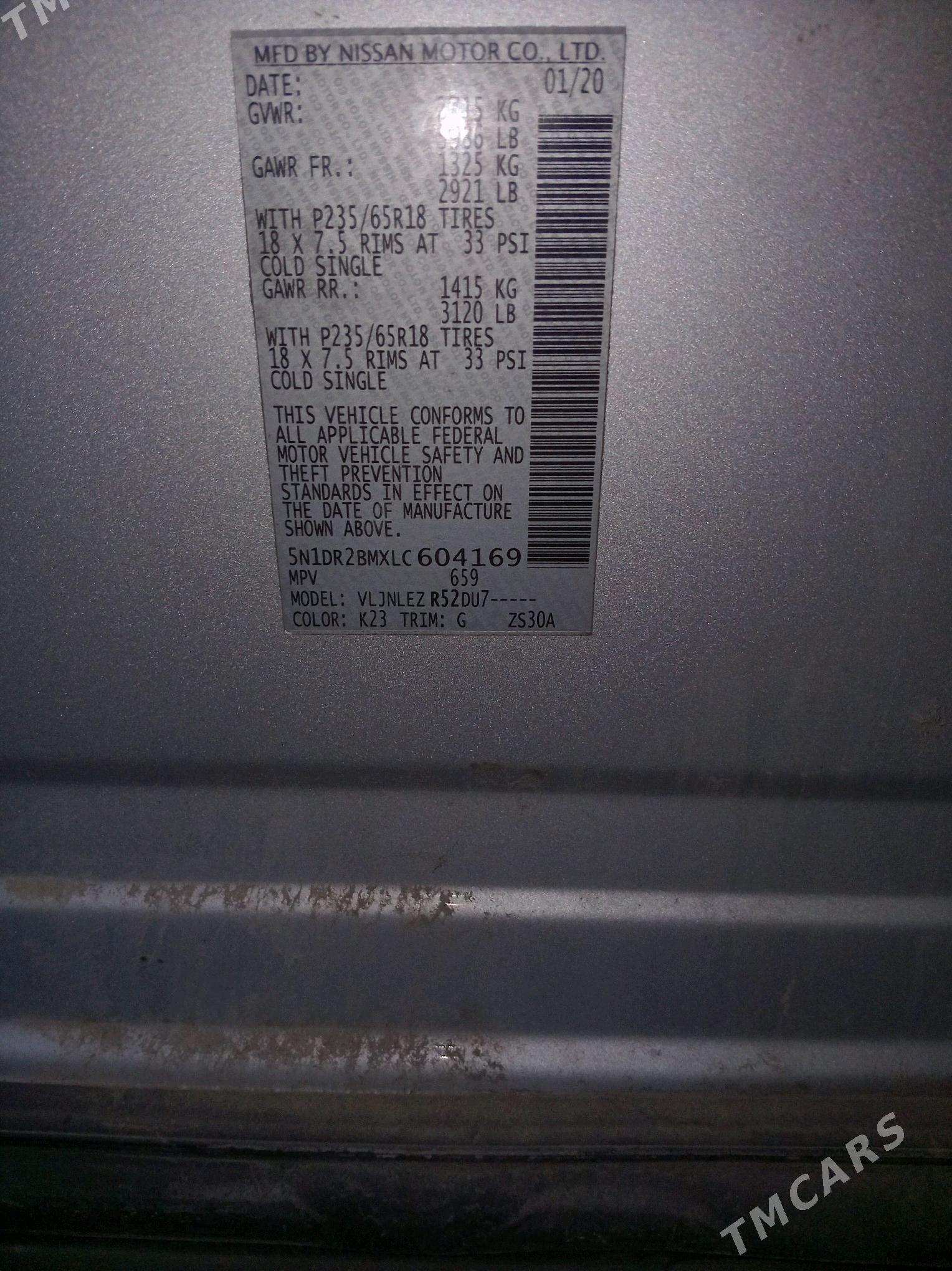 Nissan Pathfinder 2020 - 310 000 TMT - Мургап - img 1