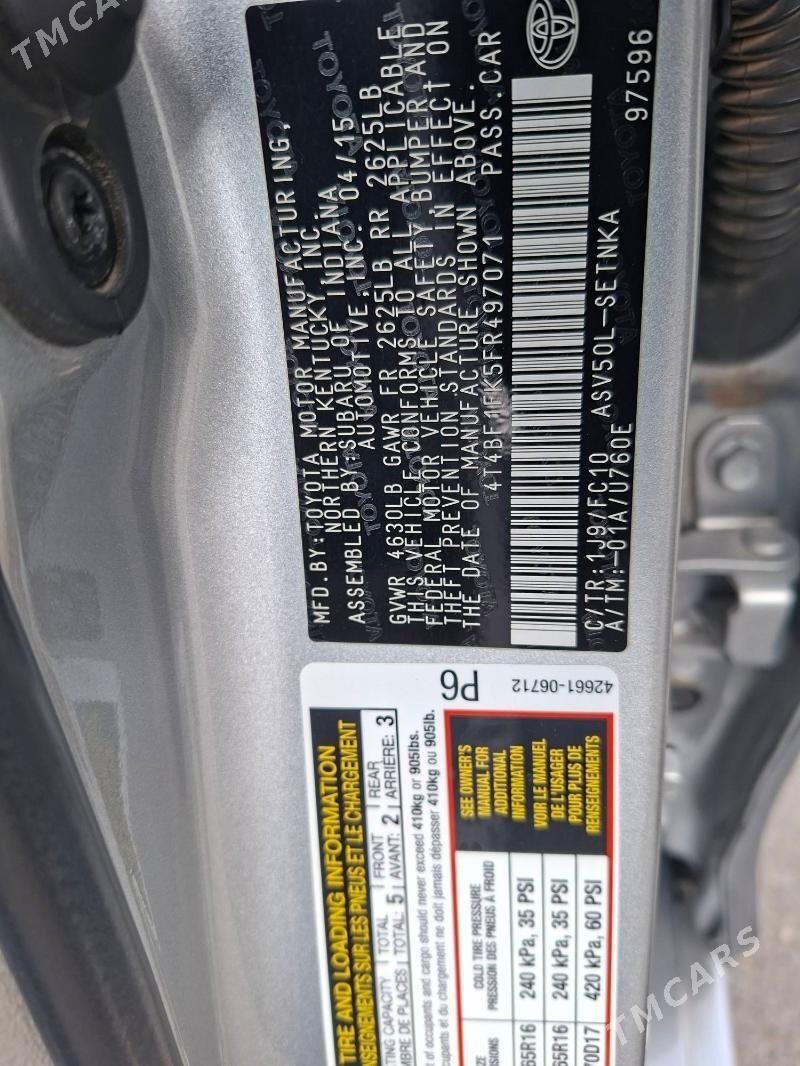 Toyota Camry 2015 - 255 000 TMT - Ашхабад - img 4