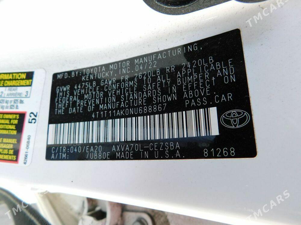 Toyota Camry 2022 - 375 000 TMT - Туркменбаши - img 1