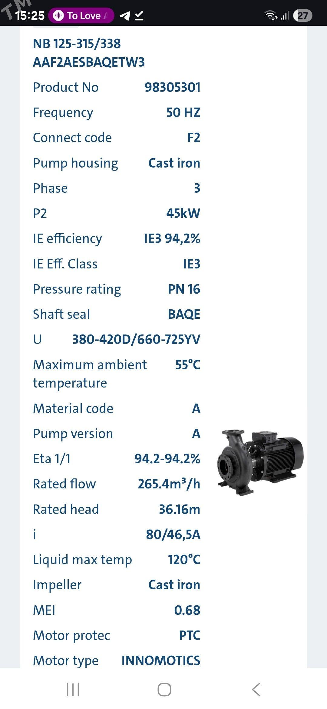 GRUNDFOS nasos NB 125-315/338 - Ашхабад - img 2