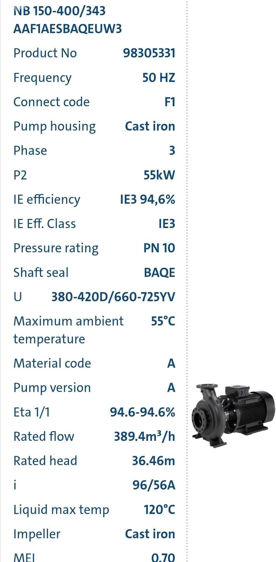 GRUNDFOS nasos NB 150-400/343 - Aşgabat - img 2