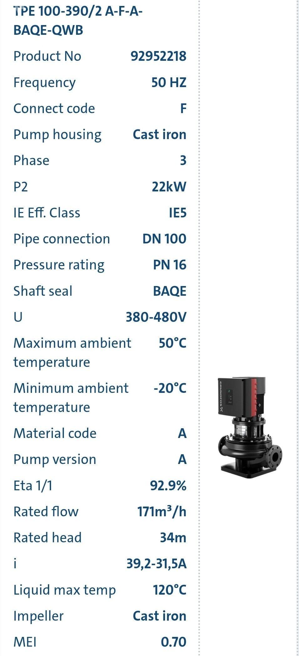 GRUNDFOS nasos TPE 100-390/2 - Aşgabat - img 2