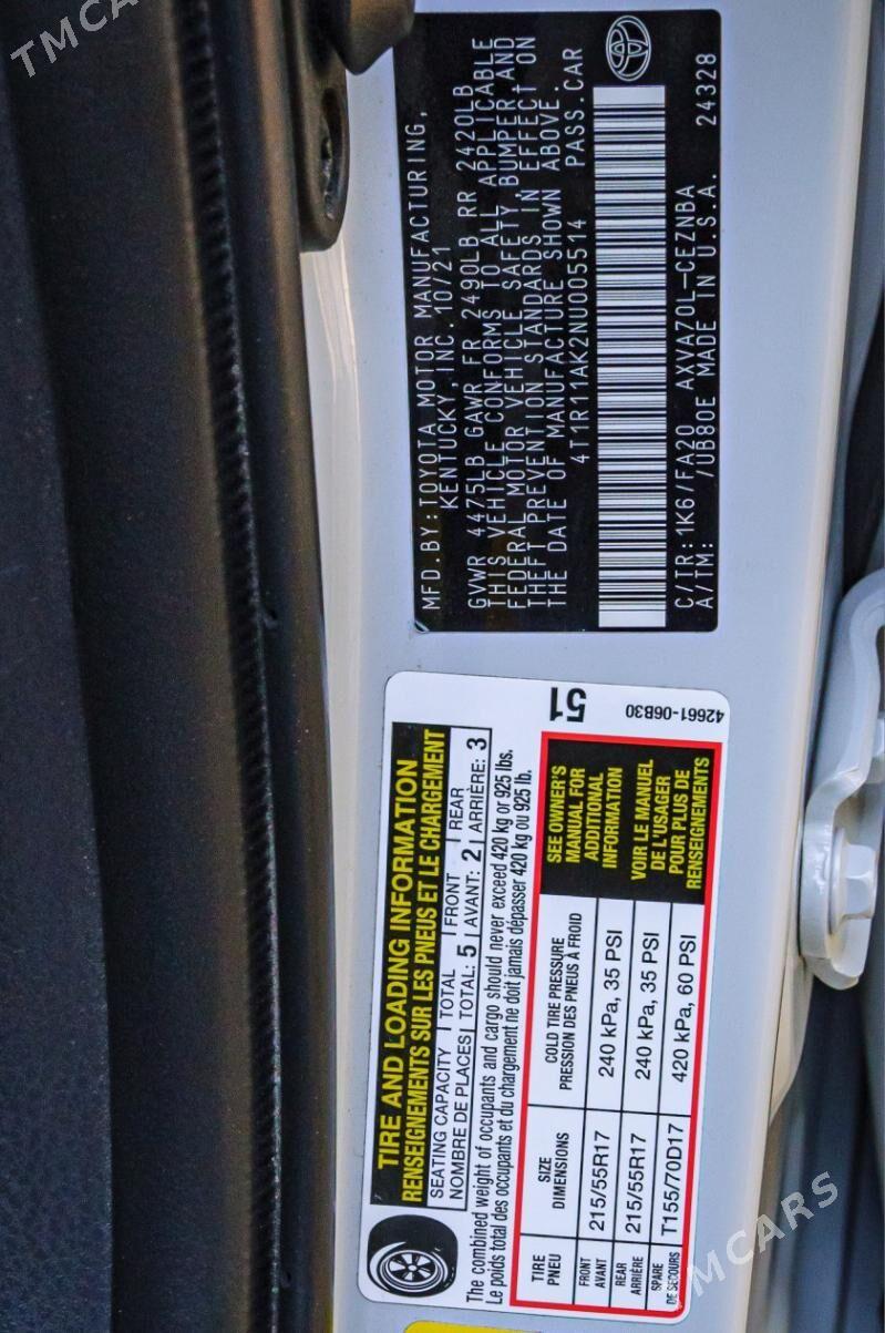 Toyota Camry 2022 - 375 000 TMT - 14-nji tapgyr (Sowhozny köç) - img 1