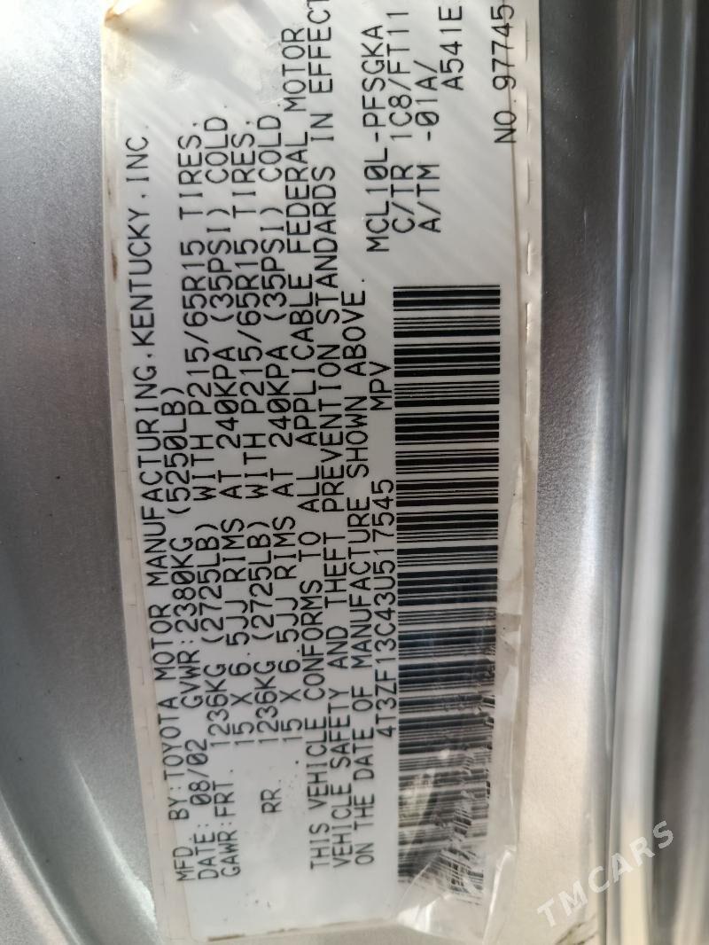 Toyota Sienna 2002 - 180 000 TMT - Туркменабат - img 3