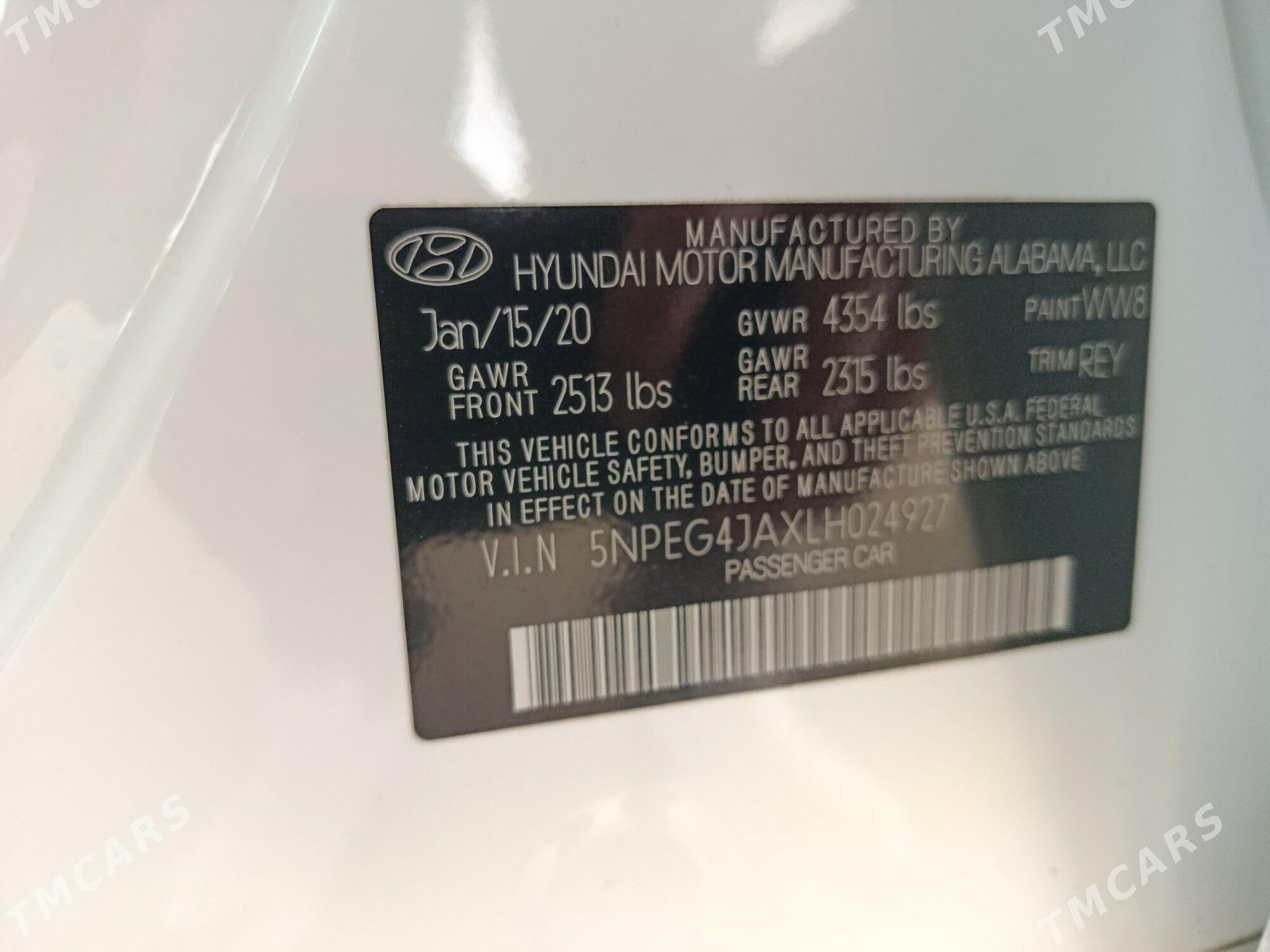 Hyundai Sonata 2020 - 280 000 TMT - Ашхабад - img 9