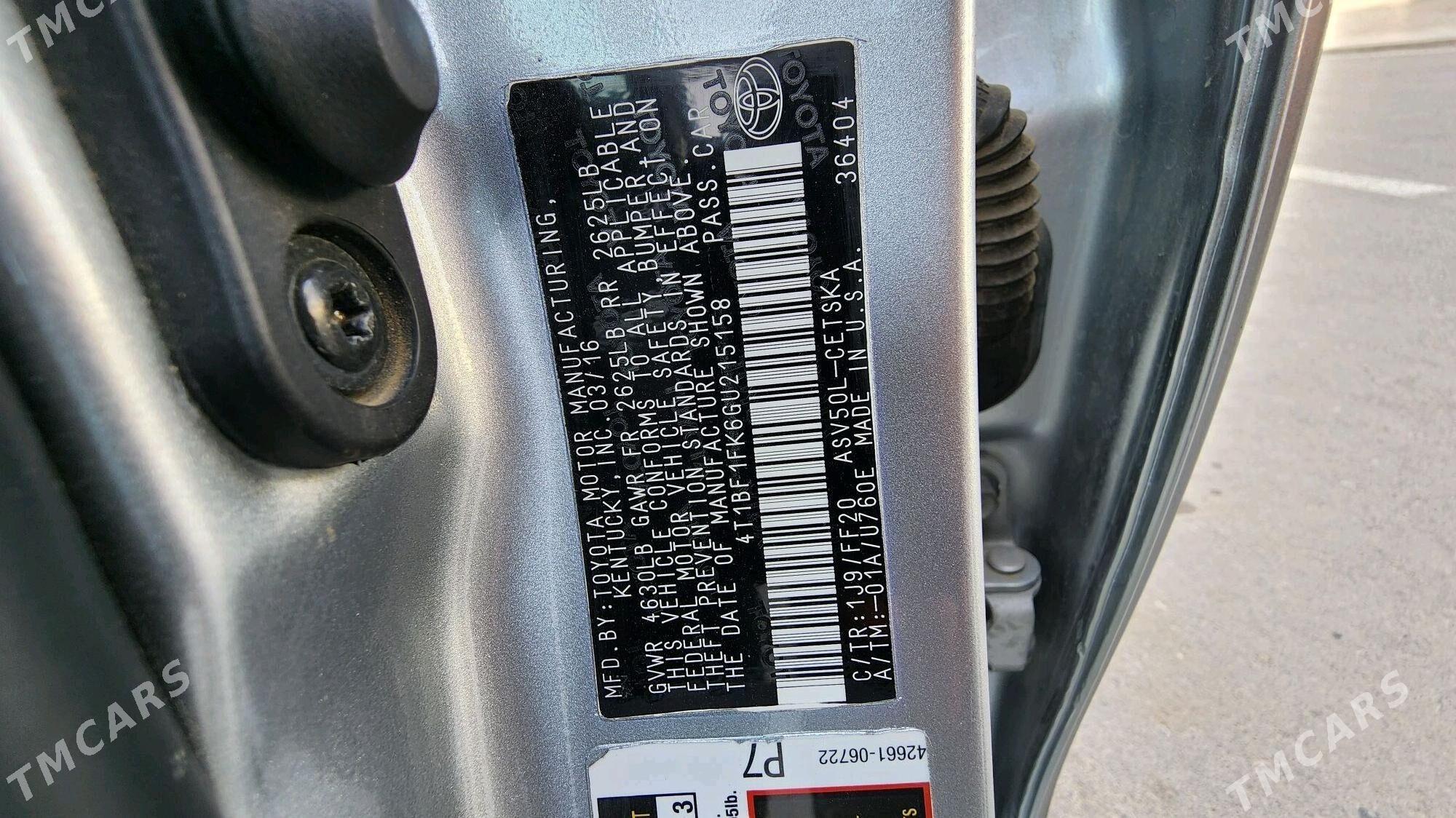 Toyota Camry 2016 - 265 000 TMT - Ak bugdaý etraby - img 6