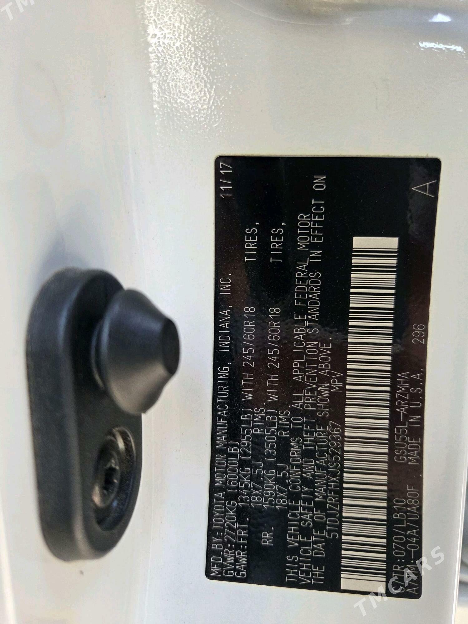 Toyota Highlander 2017 - 520 000 TMT - Гёкдепе - img 8