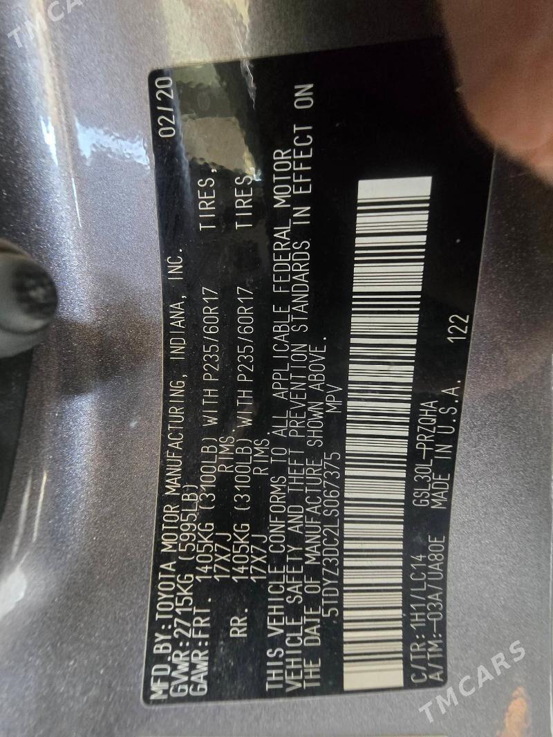 Toyota Sienna 2020 - 470 000 TMT - Mary - img 8