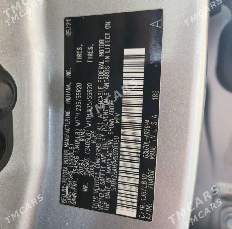 Toyota Highlander 2021 - 555 000 TMT - Mary - img 9