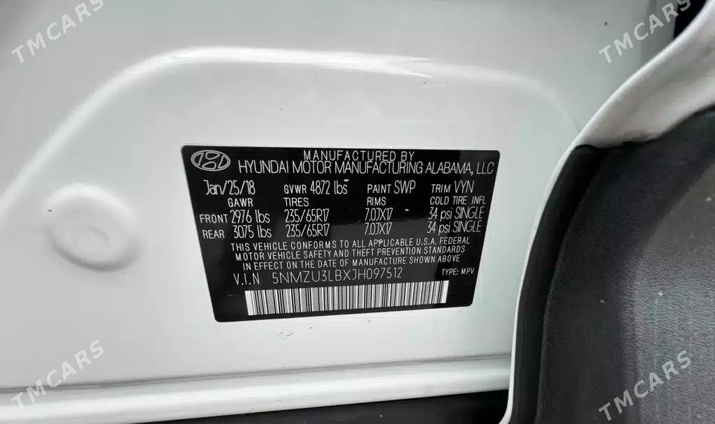 Hyundai Santa Fe 2018 - 285 000 TMT - Ашхабад - img 1