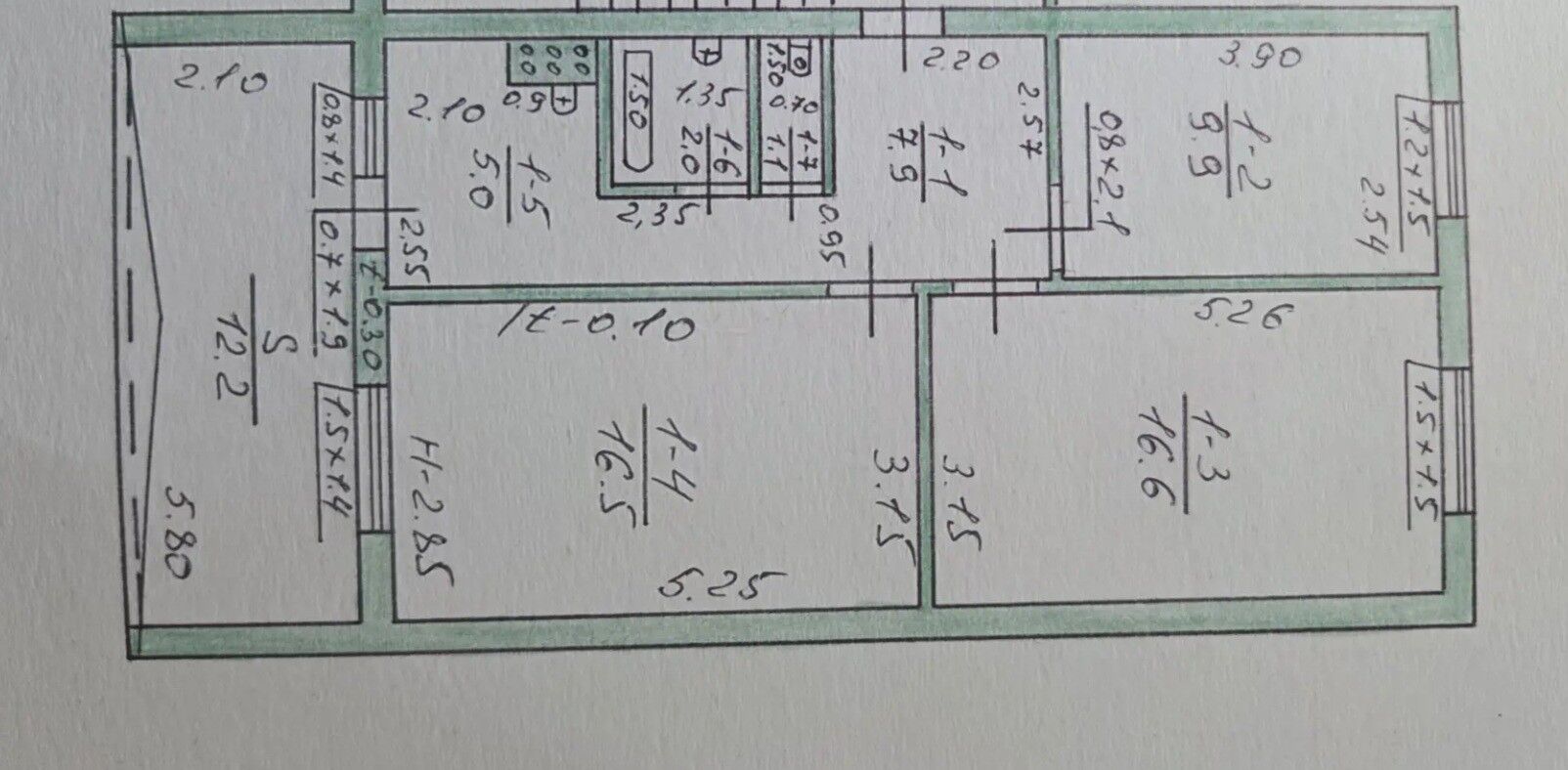 30мкр. 3 комнаты 3 этаж 76м² - 30 мкр - img 1