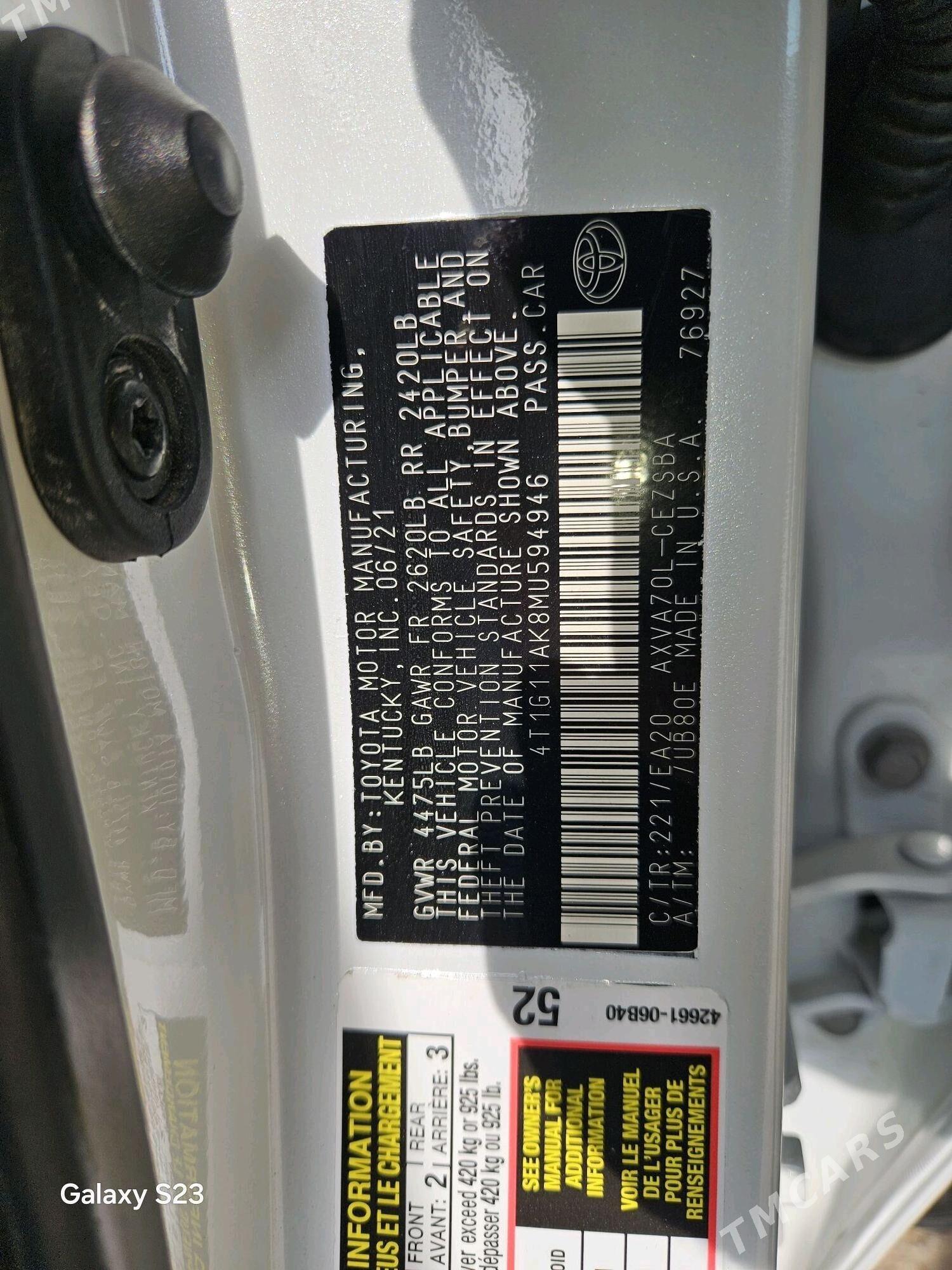 Toyota Camry 2021 - 300 000 TMT - Mary - img 8