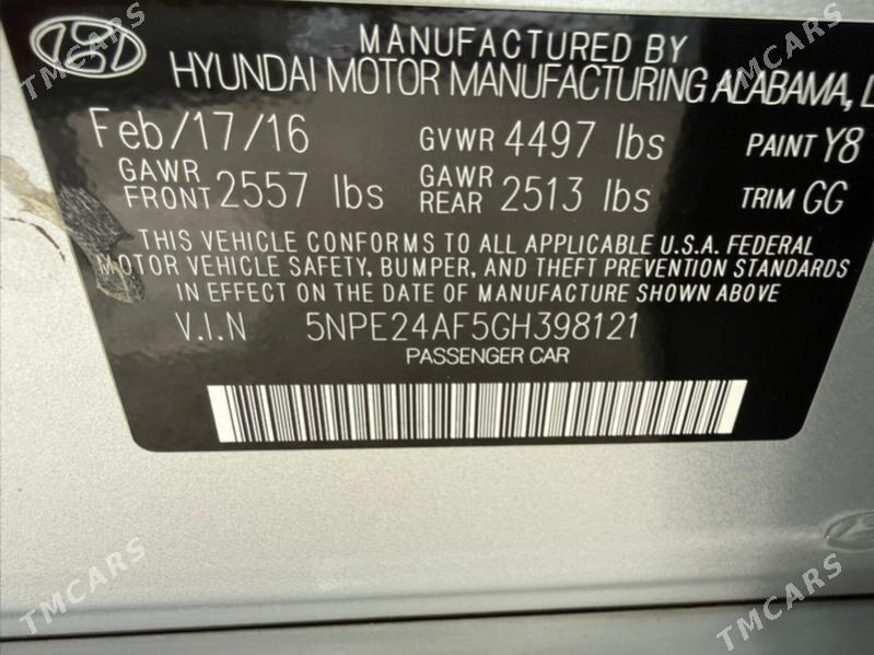 Hyundai Sonata 2017 - 160 000 TMT - Ашхабад - img 1