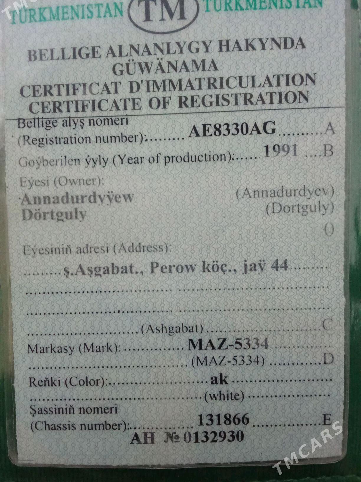 Maz Samosval 1991 - 40 000 TMT - Gyzylarbat - img 4