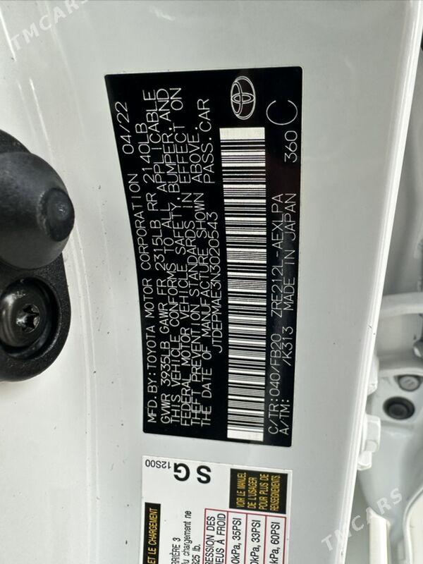 Toyota Corolla 2022 - 235 000 TMT - Mary - img 7