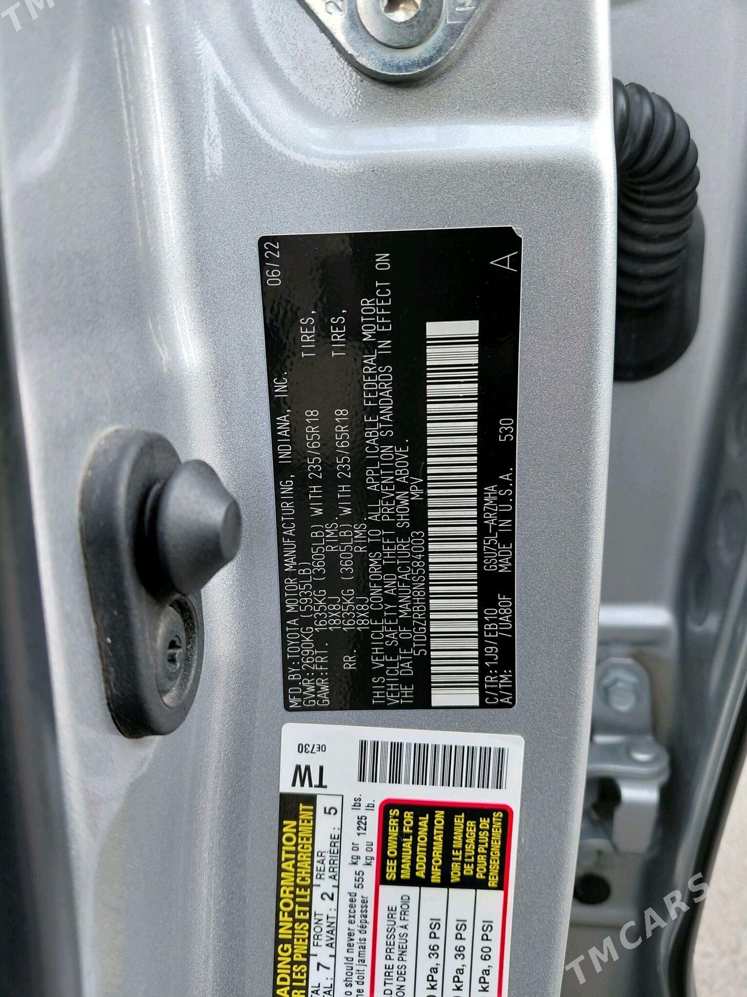 Toyota Highlander 2022 - 492 000 TMT - Мары - img 5
