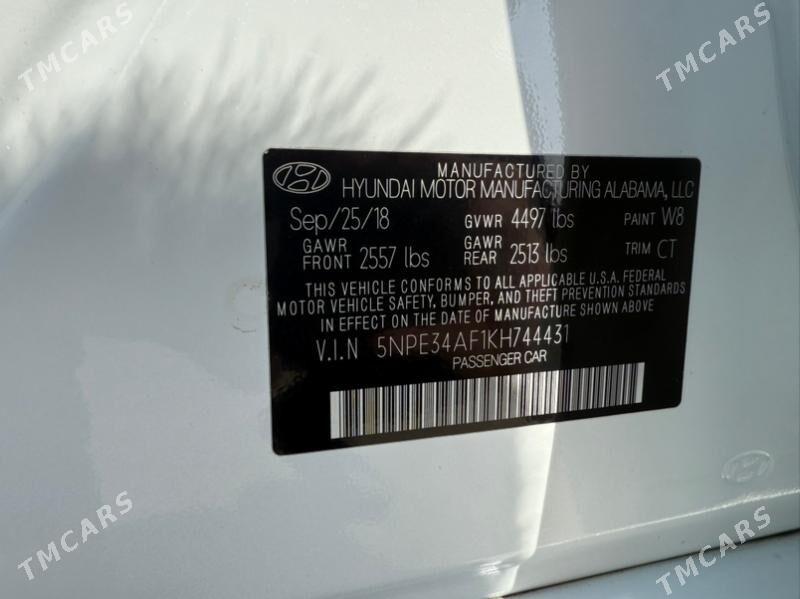Hyundai Sonata 2019 - 230 000 TMT - Туркменбаши - img 4