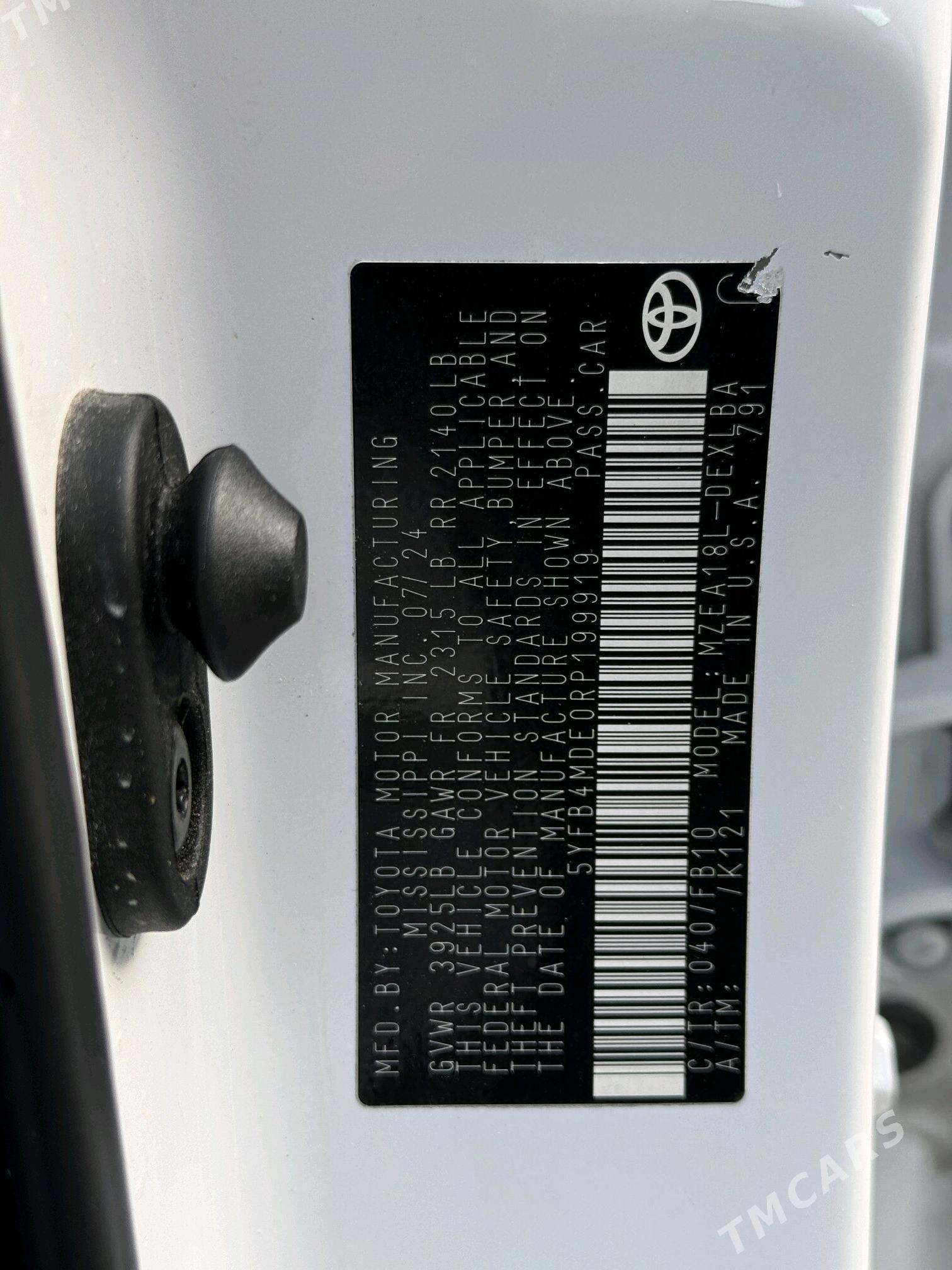 Toyota Corolla 2024 - 310 000 TMT - Ашхабад - img 2