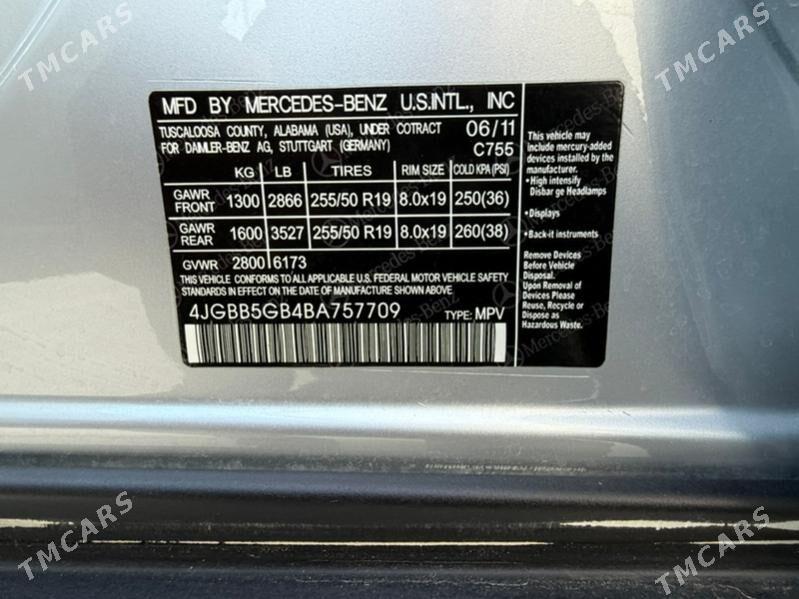 Mercedes-Benz ML350 2011 - 274 000 TMT - Ашхабад - img 7