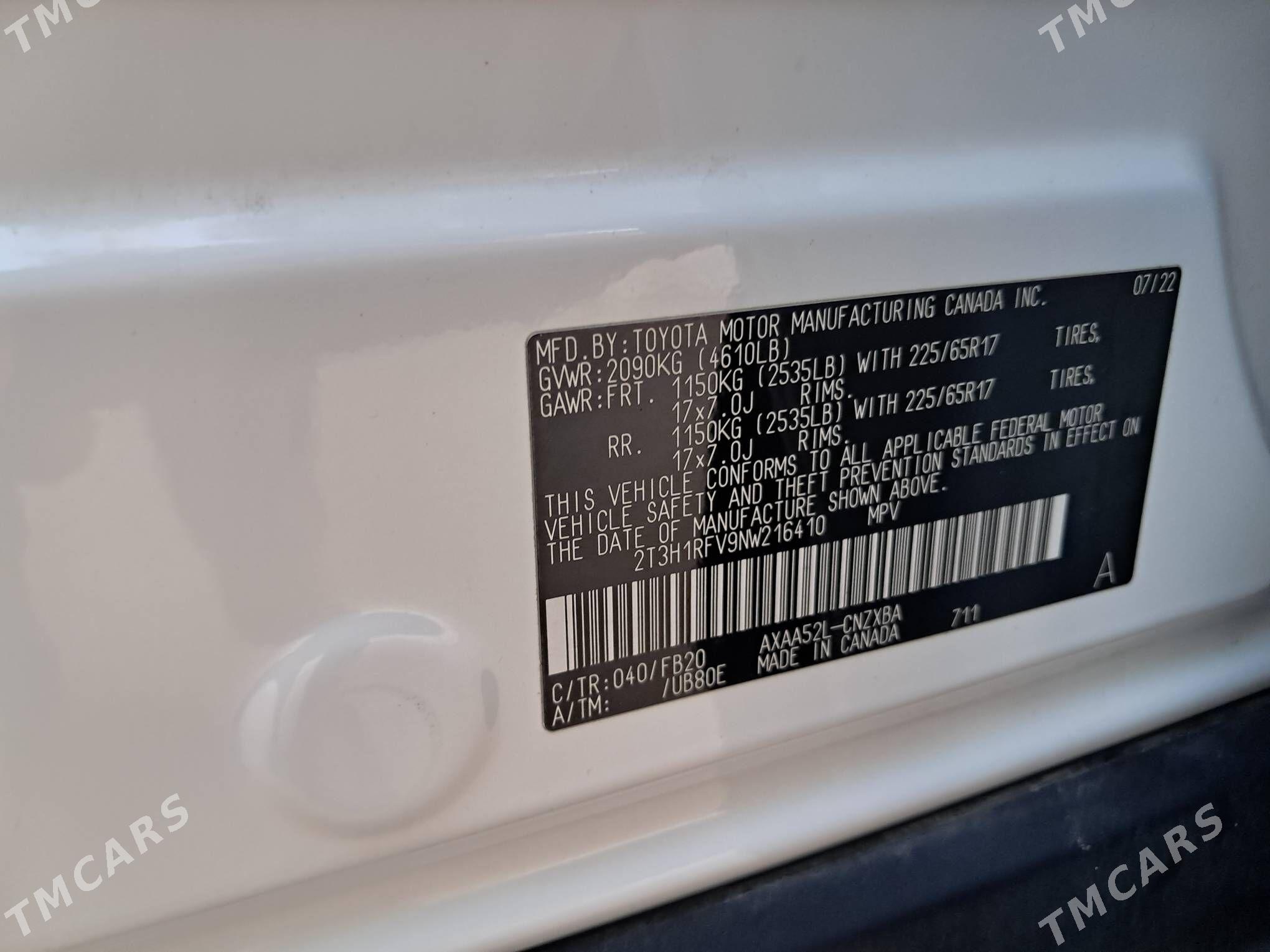 Toyota RAV4 2022 - 355 000 TMT - Бузмеин ГРЭС - img 6