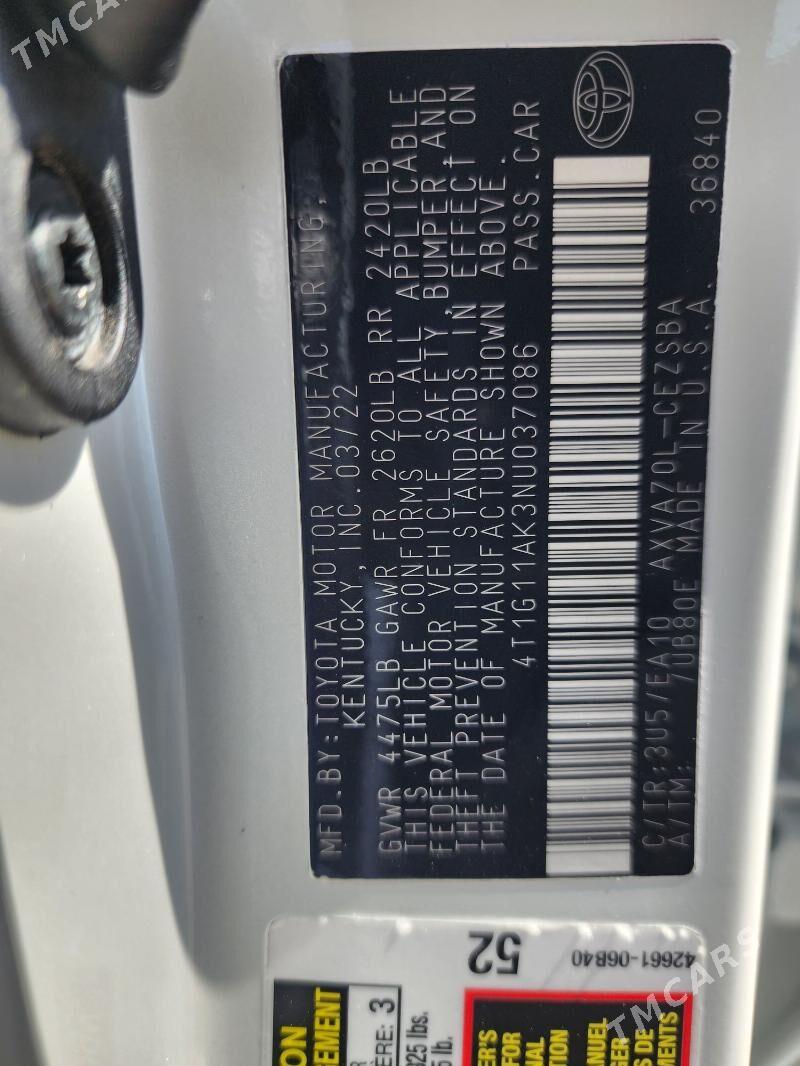 Toyota Camry 2022 - 310 000 TMT - Мары - img 10