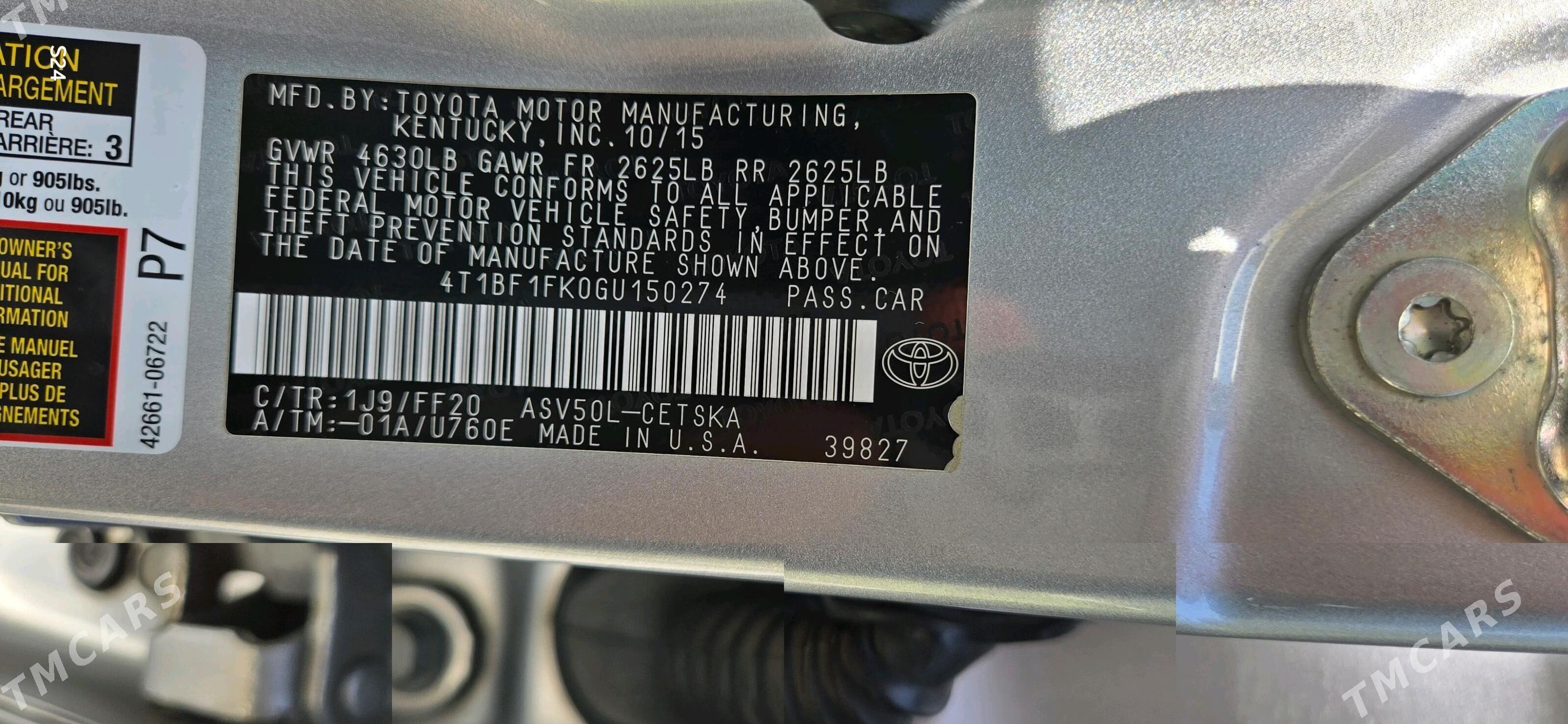 Toyota Camry 2016 - 280 000 TMT - Ашхабад - img 7