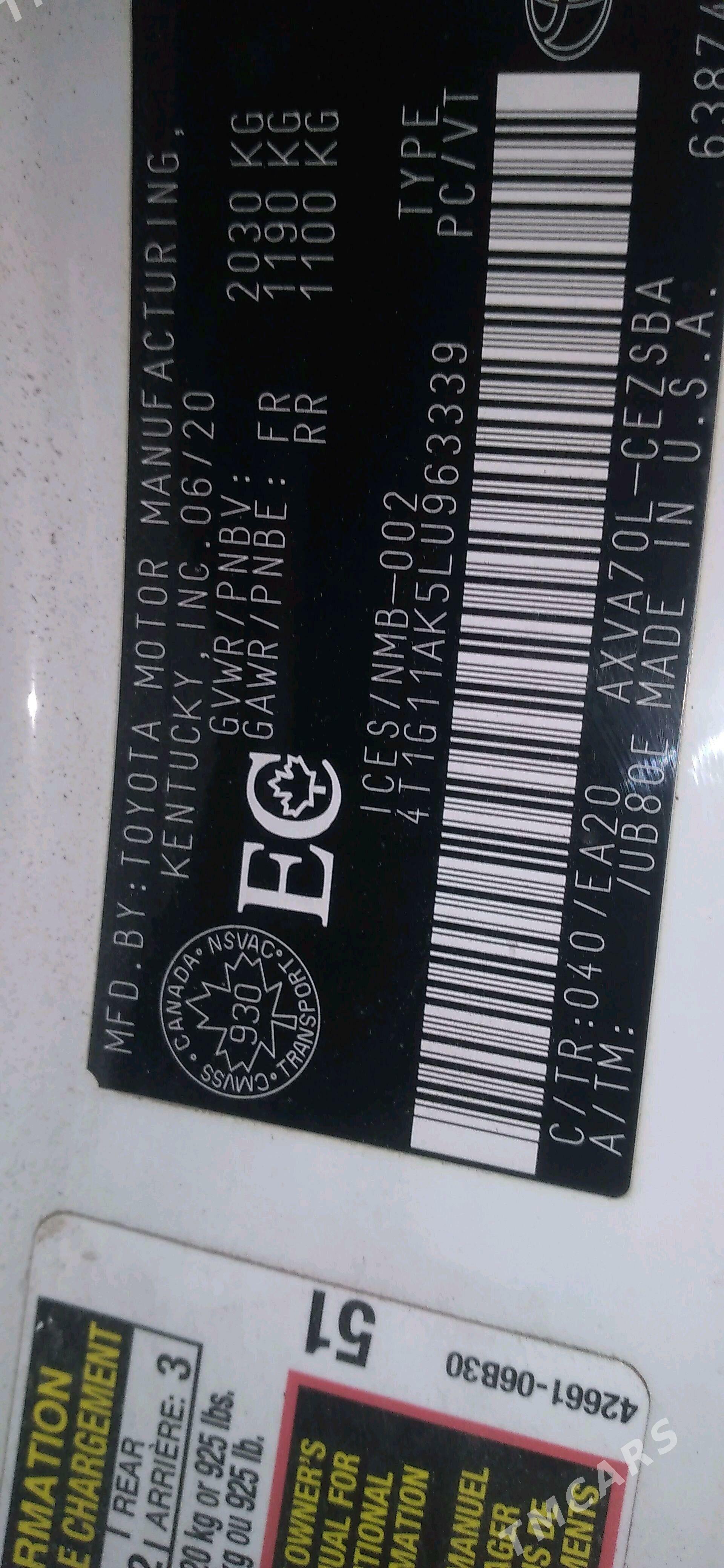 Toyota Camry 2020 - 340 000 TMT - Керки - img 10