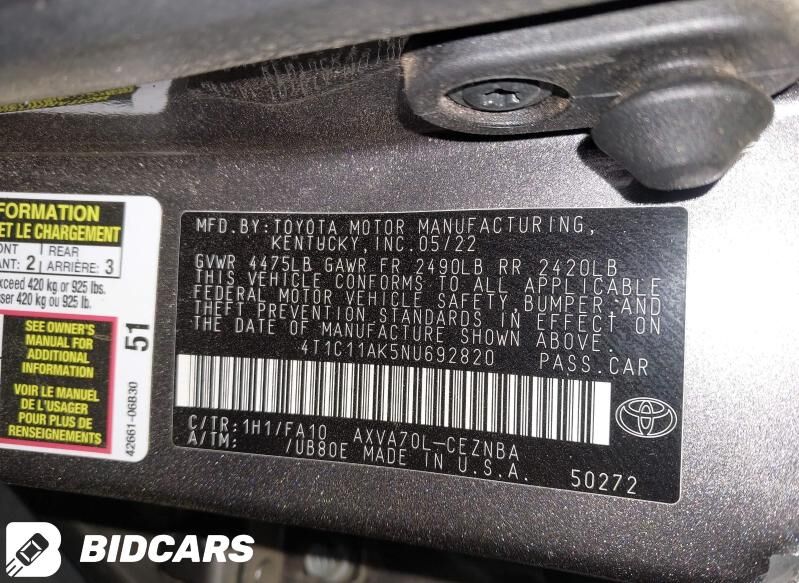 Toyota Camry 2022 - 251 000 TMT - Mary - img 4