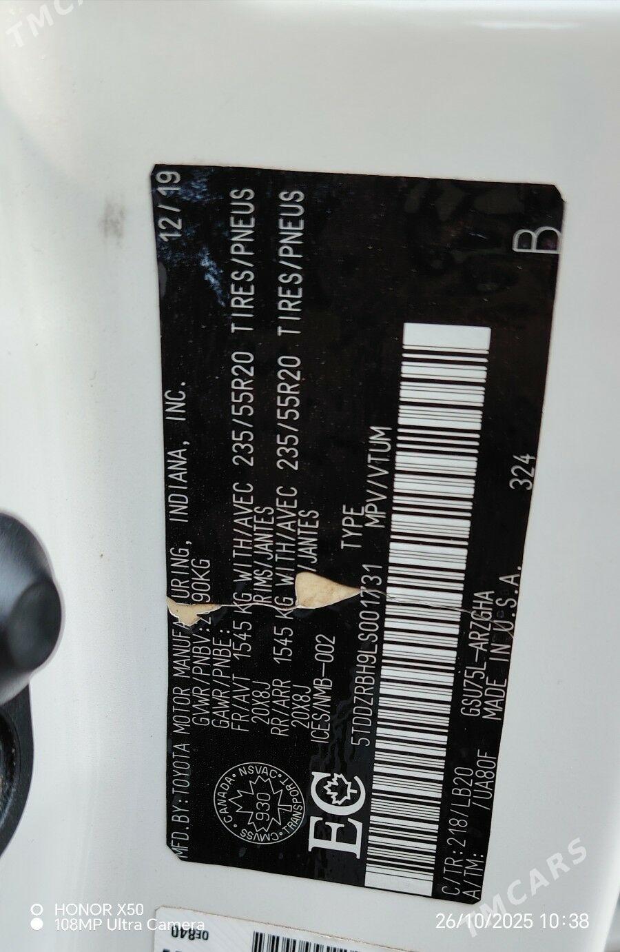Toyota Highlander 2020 - 530 000 TMT - Hitrowka - img 8