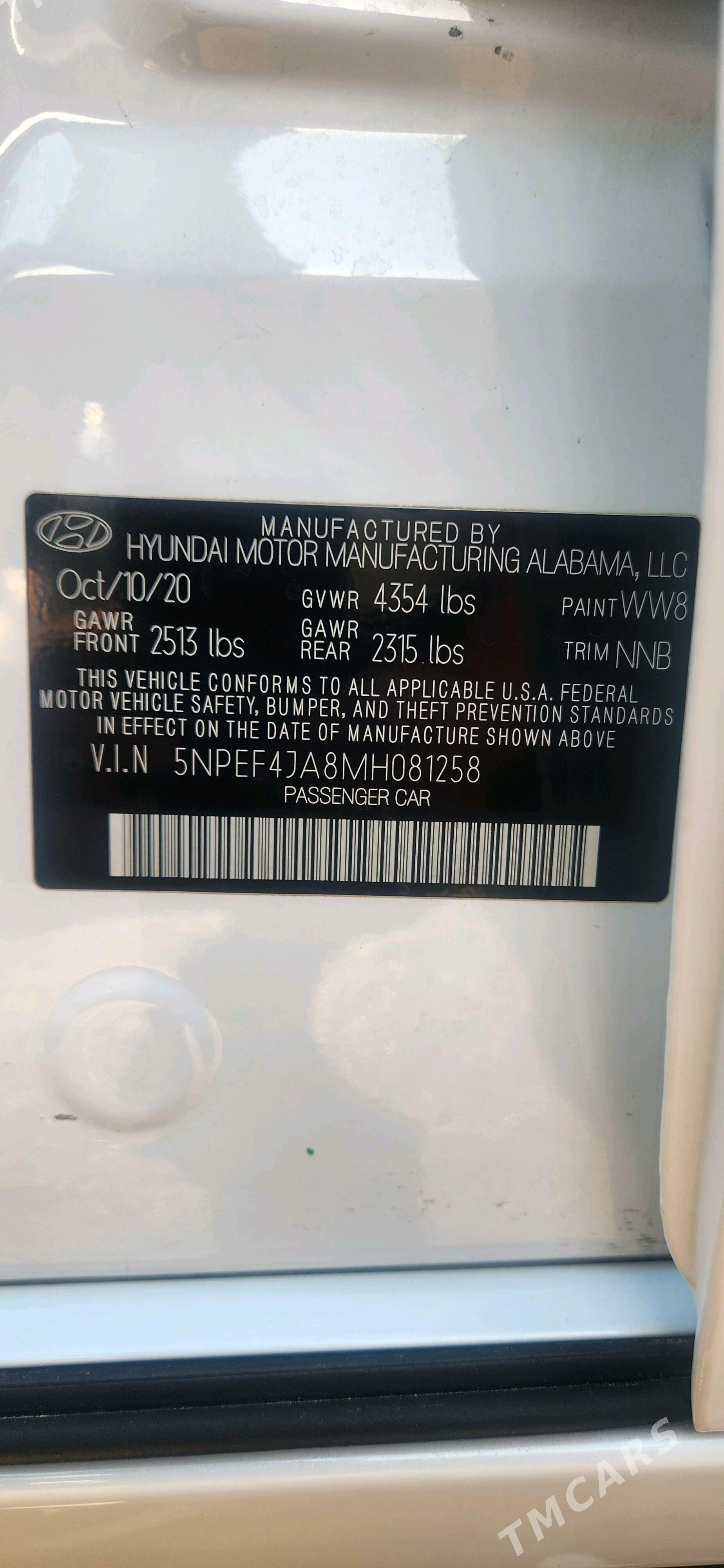 Hyundai Sonata 2021 - 300 000 TMT - Мары - img 8