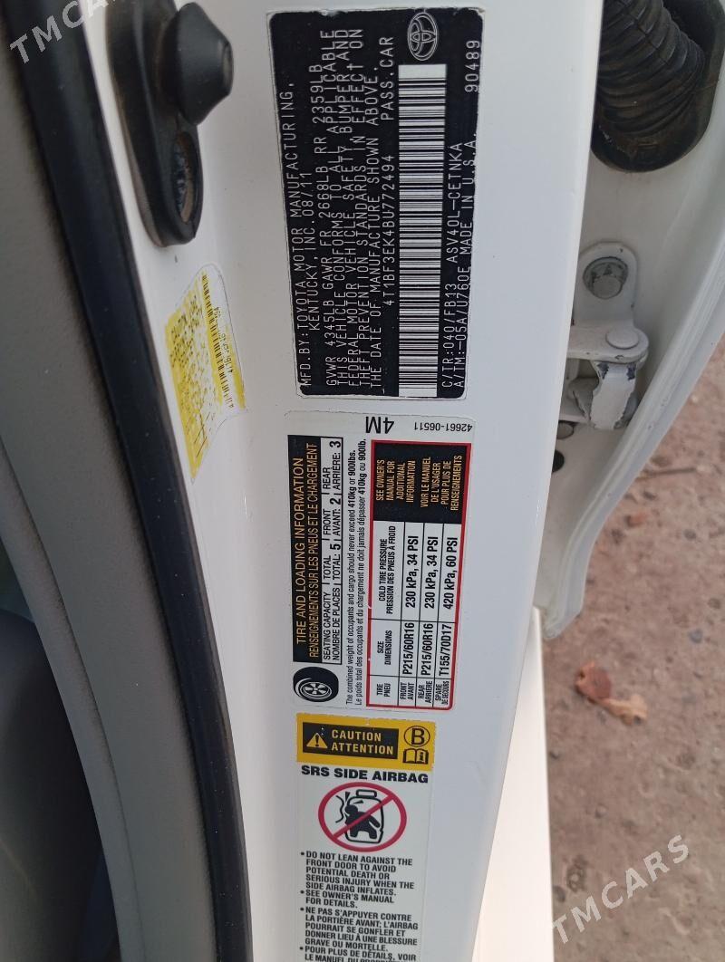 Toyota Camry 2011 - 225 000 TMT - Дашогуз - img 10