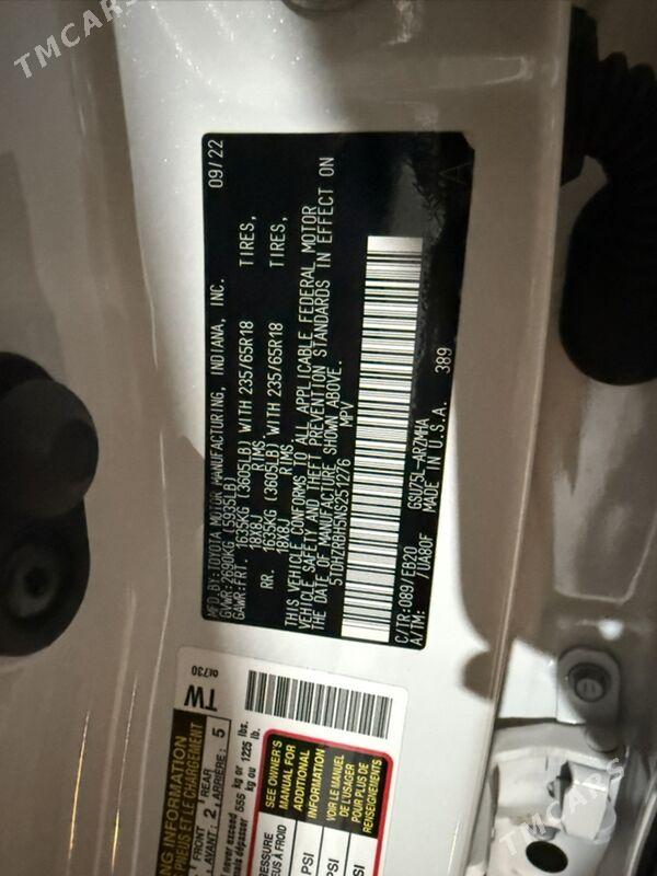 Toyota Highlander 2022 - 650 000 TMT - Mary - img 9