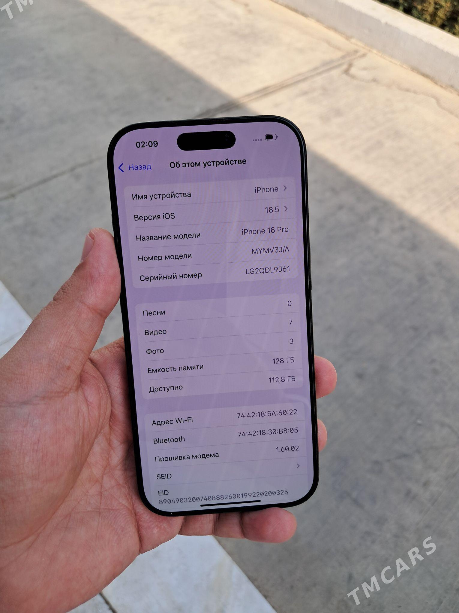 iphone 16pro 128gb 100% - Ашхабад - img 3