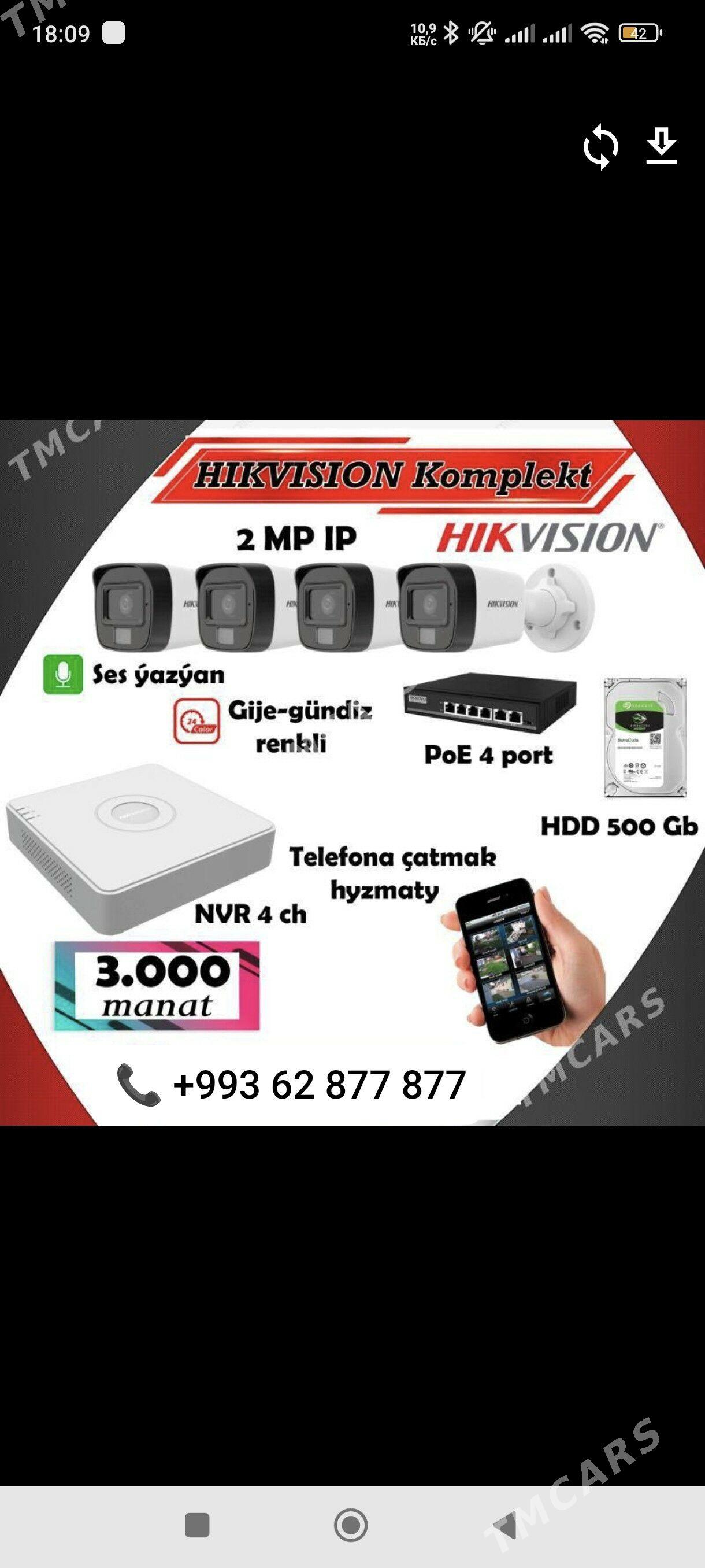 Kamera IP Komplekt Hikvision - Daşoguz - img 3