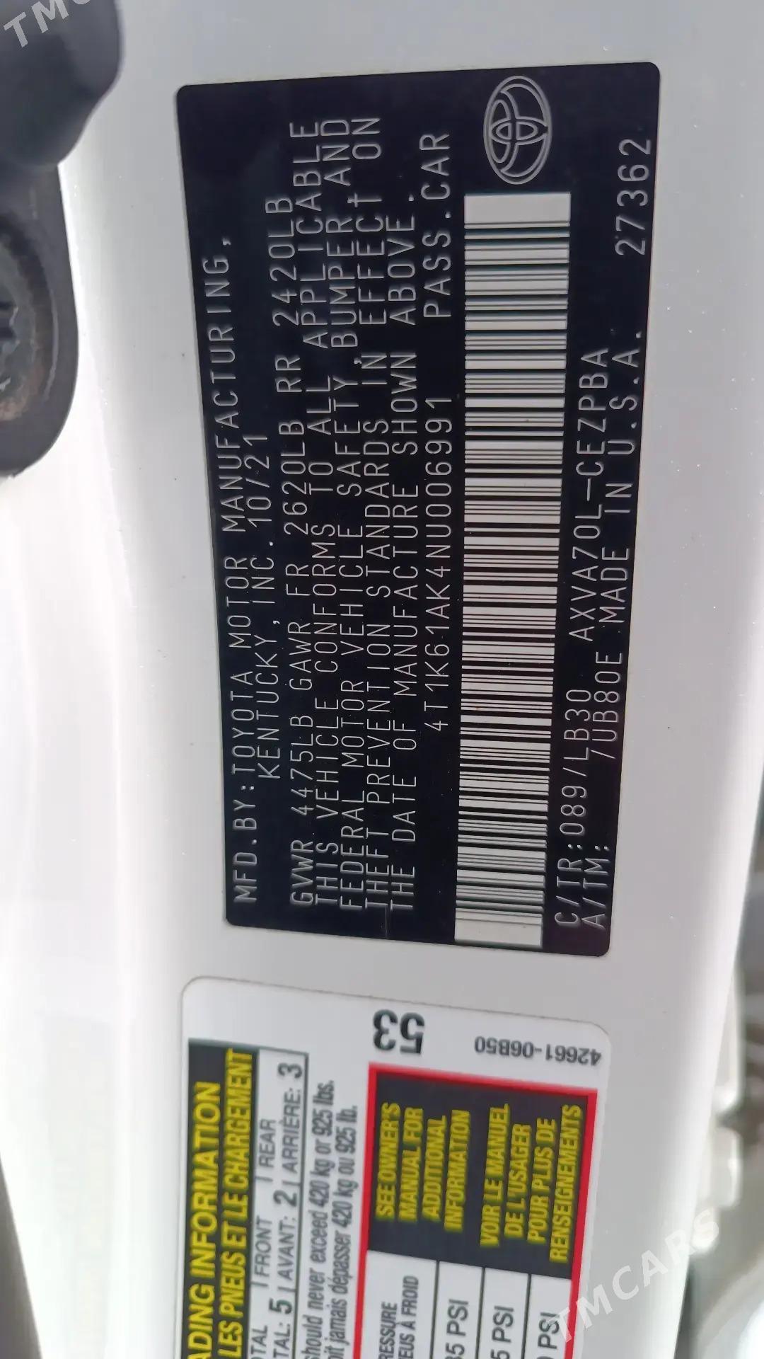 Toyota Camry 2022 - 400 000 TMT - Мары - img 6