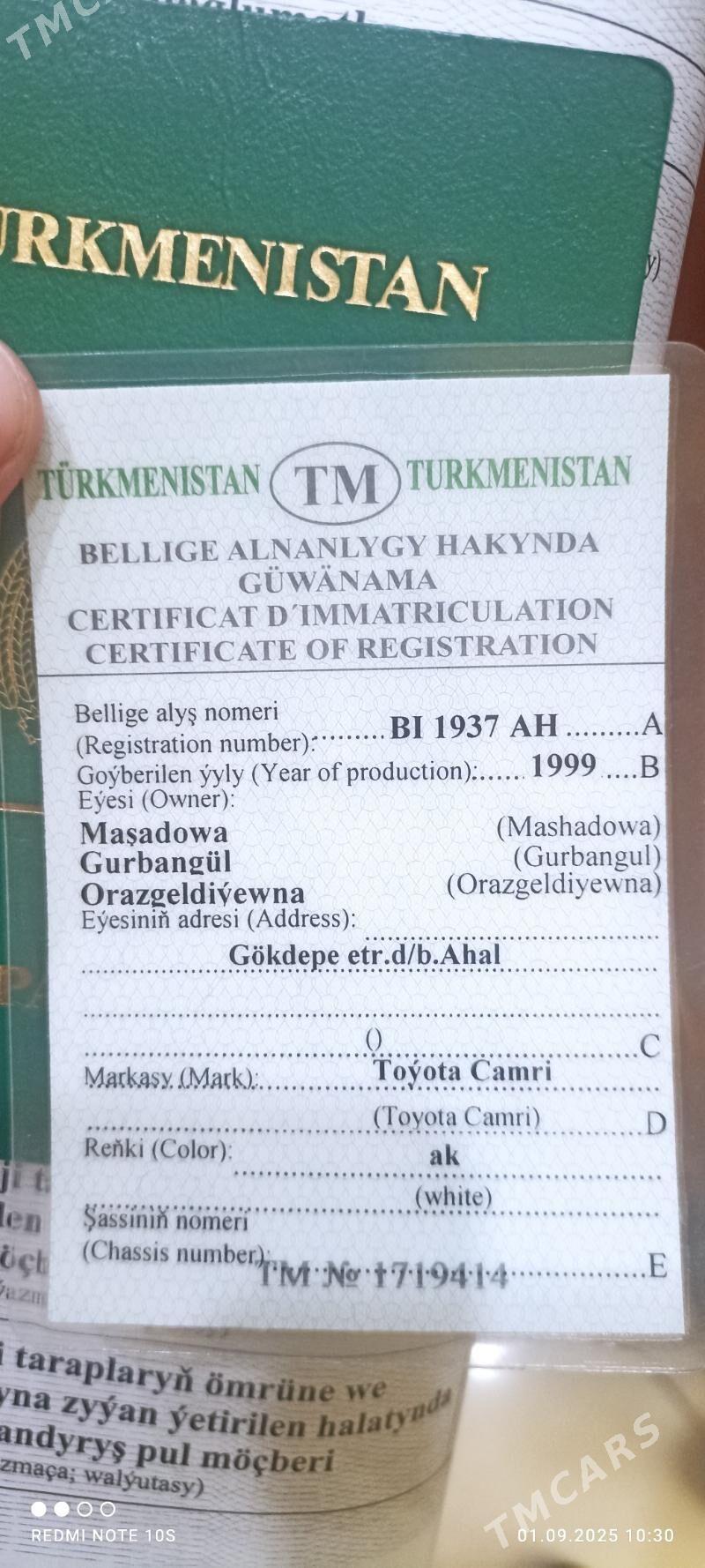Toyota Camry 1999 - 167 000 TMT - Halaç - img 9