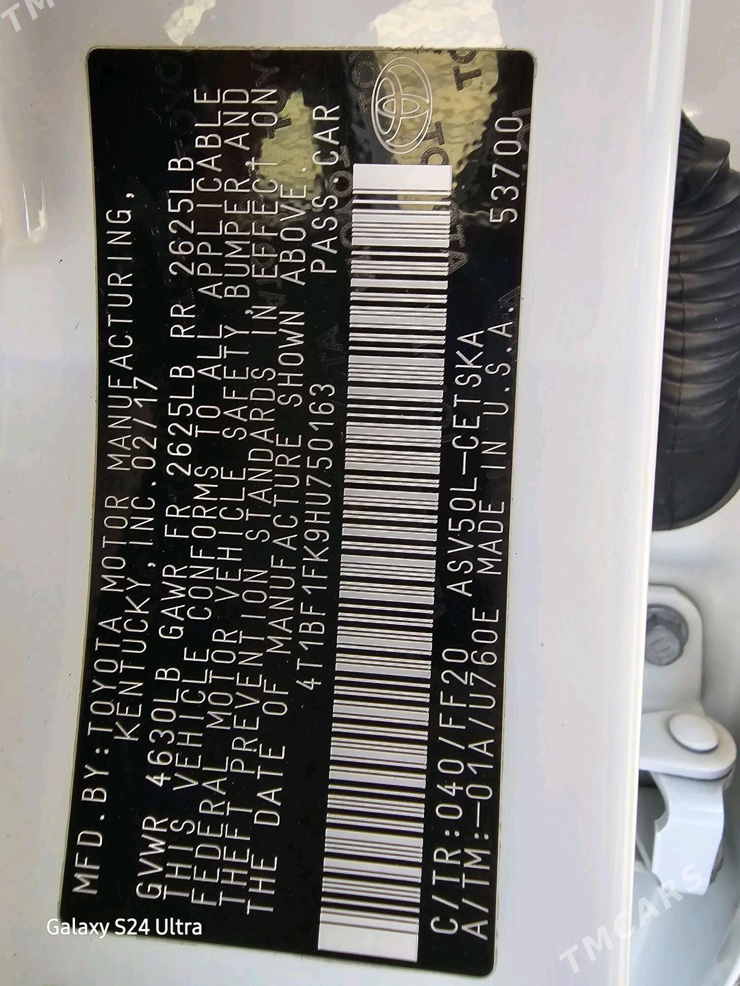 Toyota Camry 2017 - 325 000 TMT - Mary - img 9