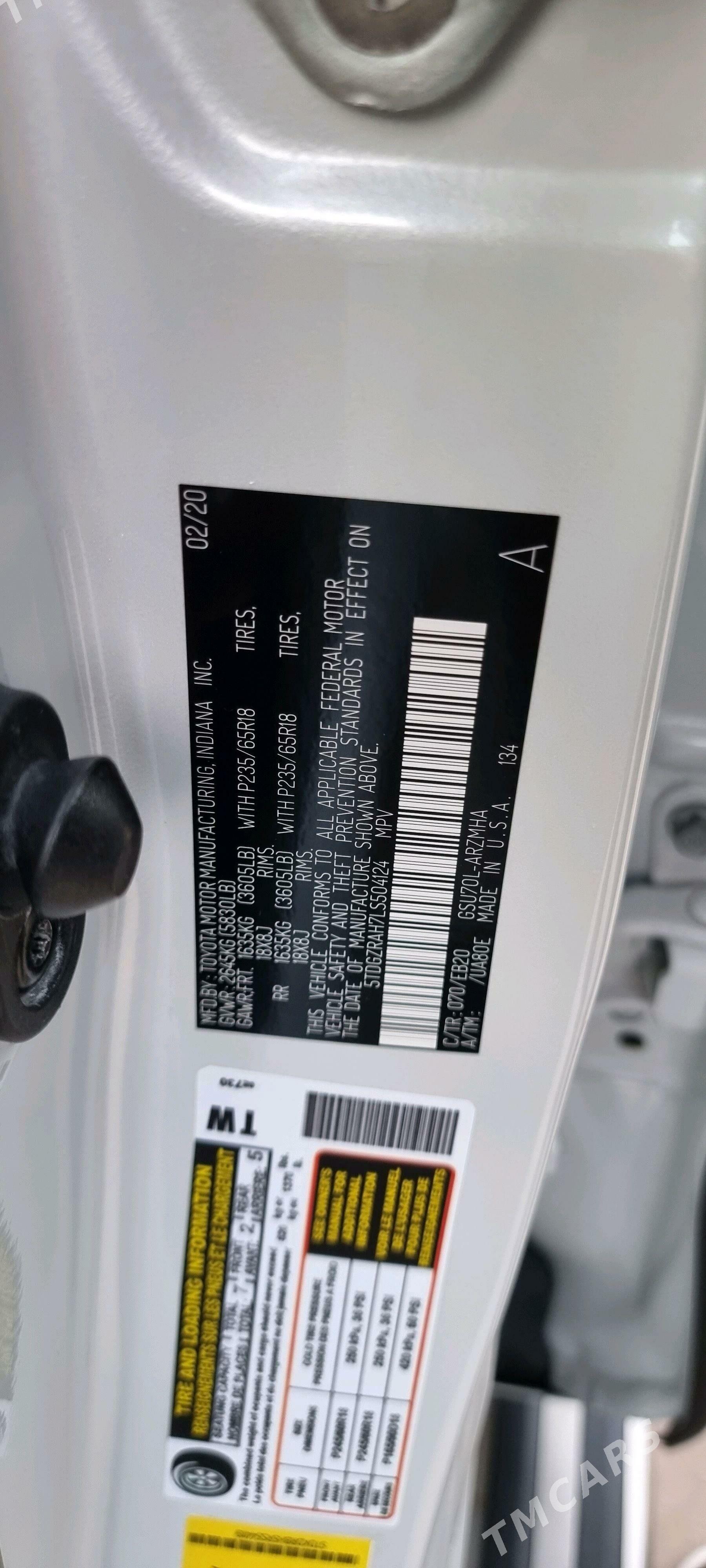 Toyota Highlander 2020 - 480 000 TMT - Aşgabat - img 9