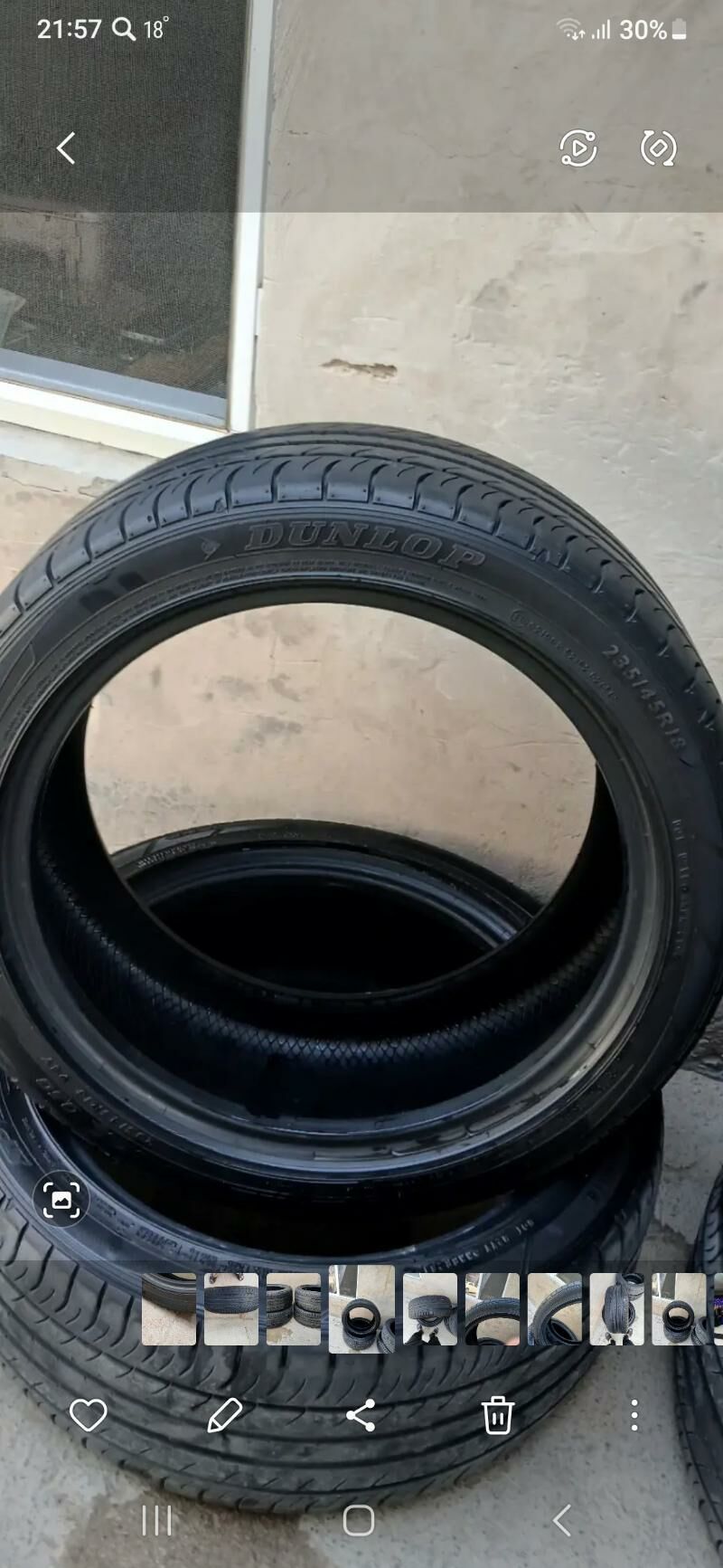 DUNLOP TEKER 235.45.18 1 200 TMT - Ak bugdaý etraby - img 1