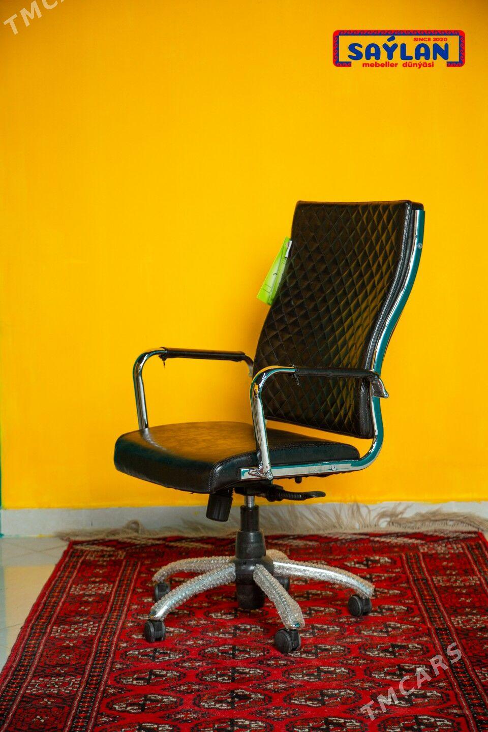 Кресло кожа.Koza kreslo hrom - Ашхабад - img 2