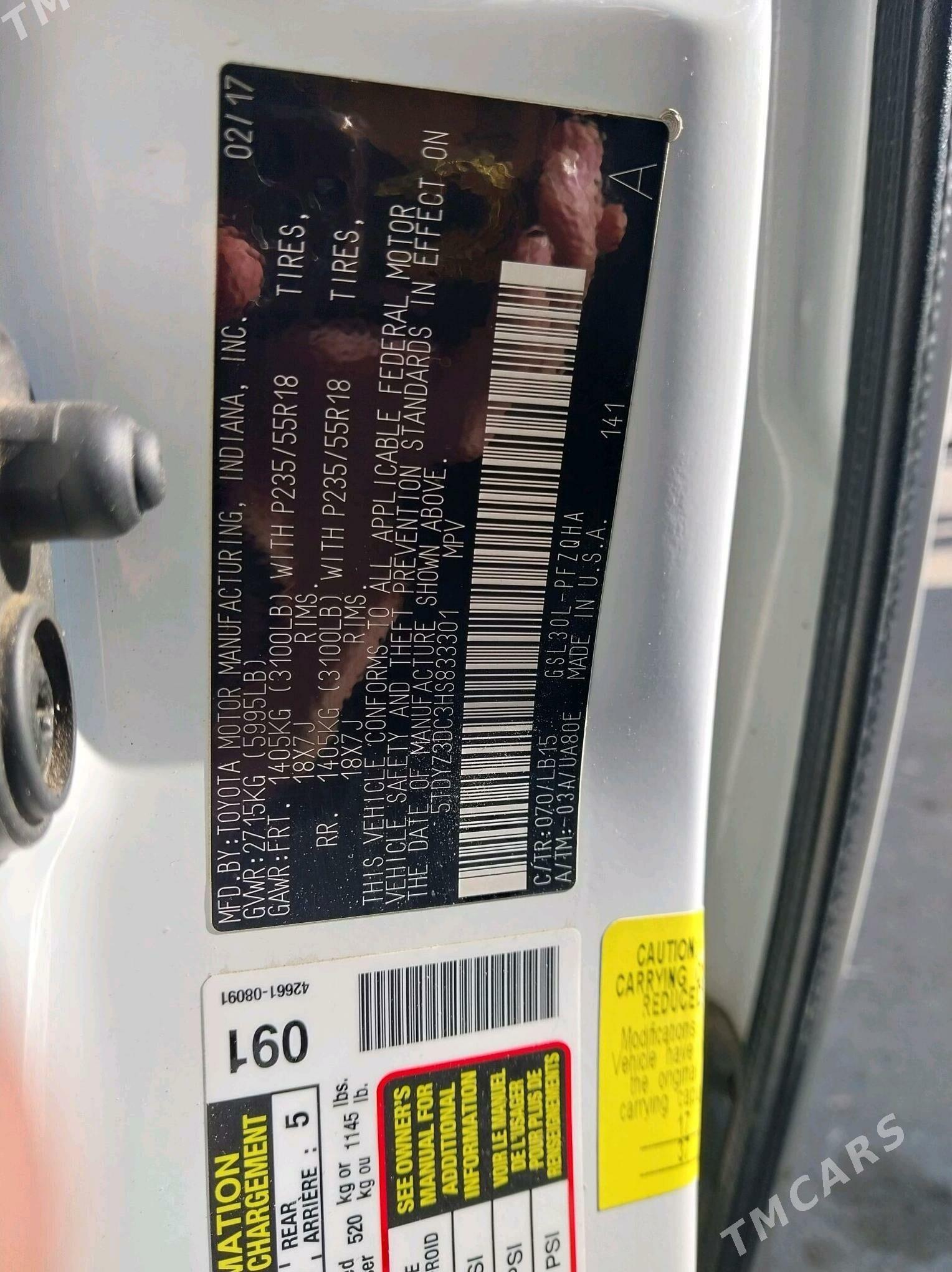 Toyota Sienna 2017 - 500 000 TMT - Дашогуз - img 4